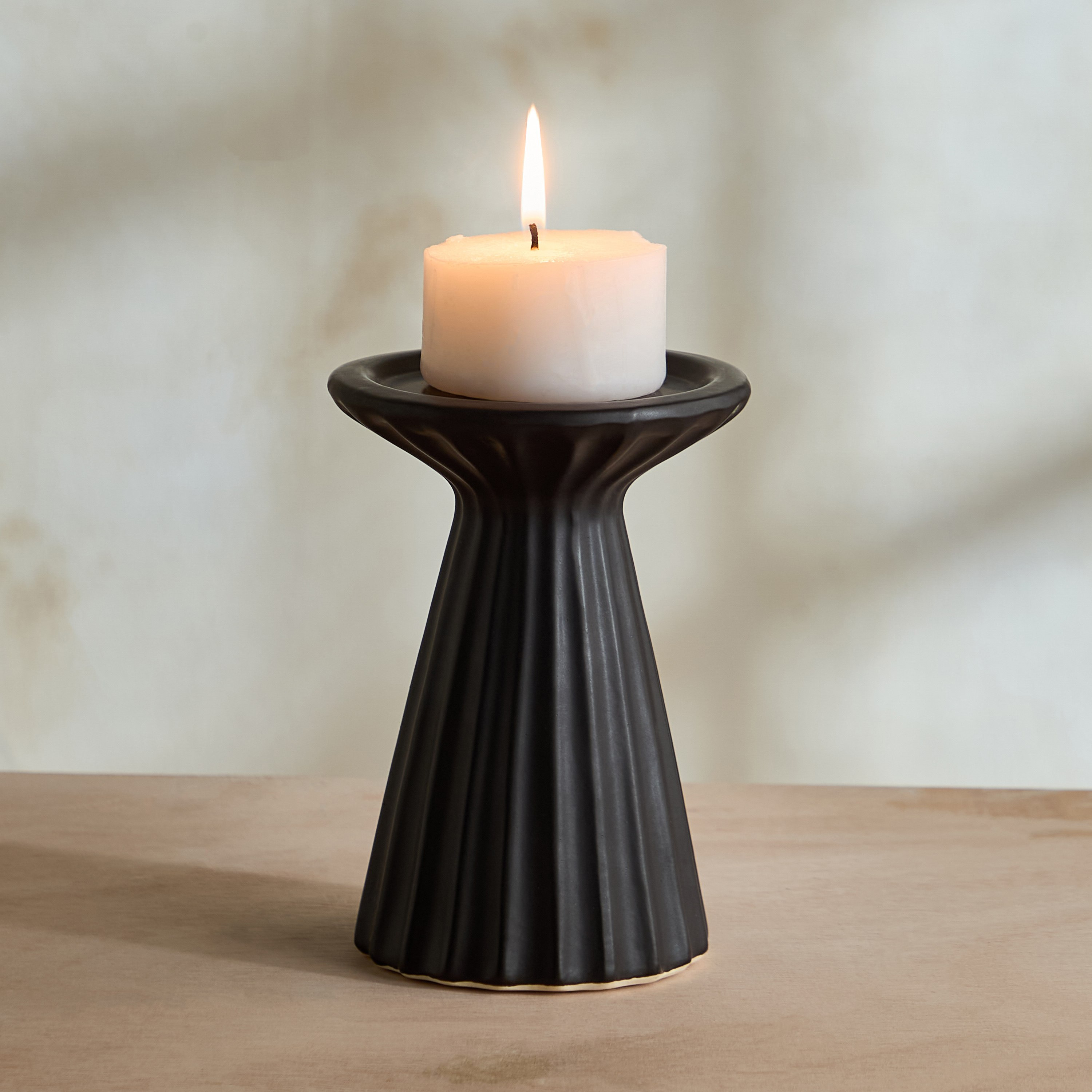 Monochrome Alora Decorative Pillar Candleholder - 10x10x14.5 cm-hbxlivingroom-decorandaccessories-candleholders-image-6