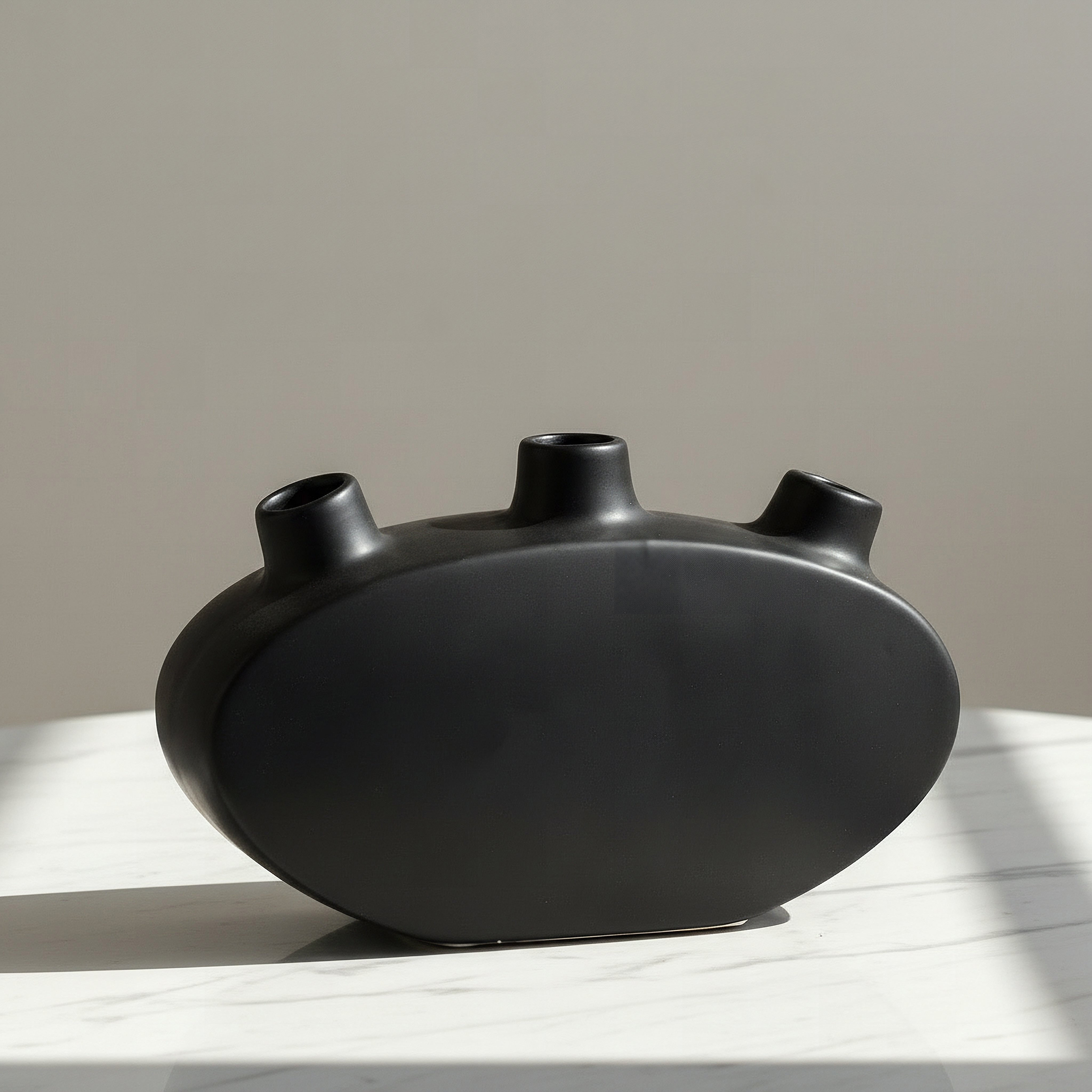 Alora Tilden Monochrome Decorative Vase - 26x6x12 cm-hbxbedroom-decorandaccessories-vases-image-1