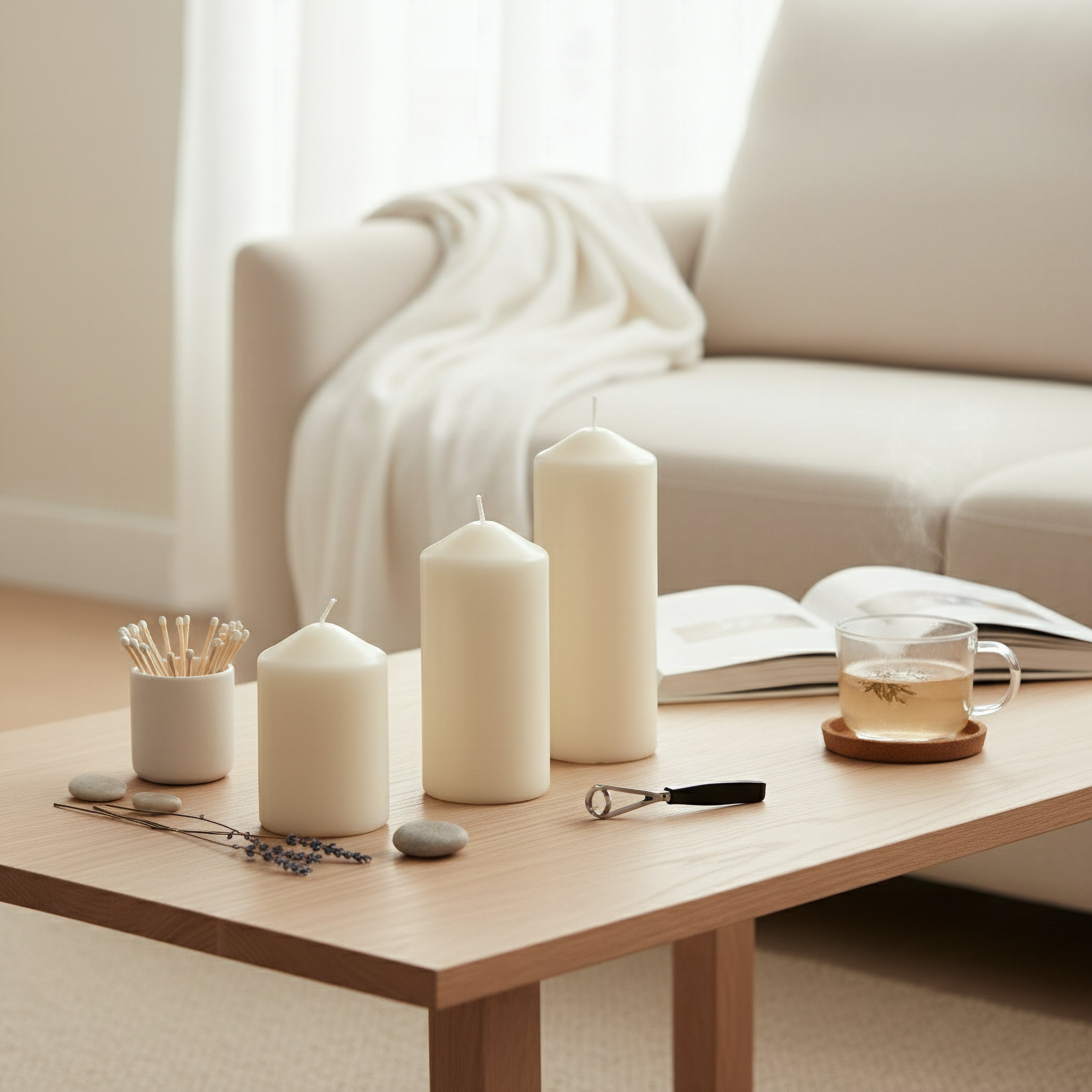 Luna 3-Piece Unscented Pillar Candle Set-hbxlivingroom-decorandaccessories-candles-image-2