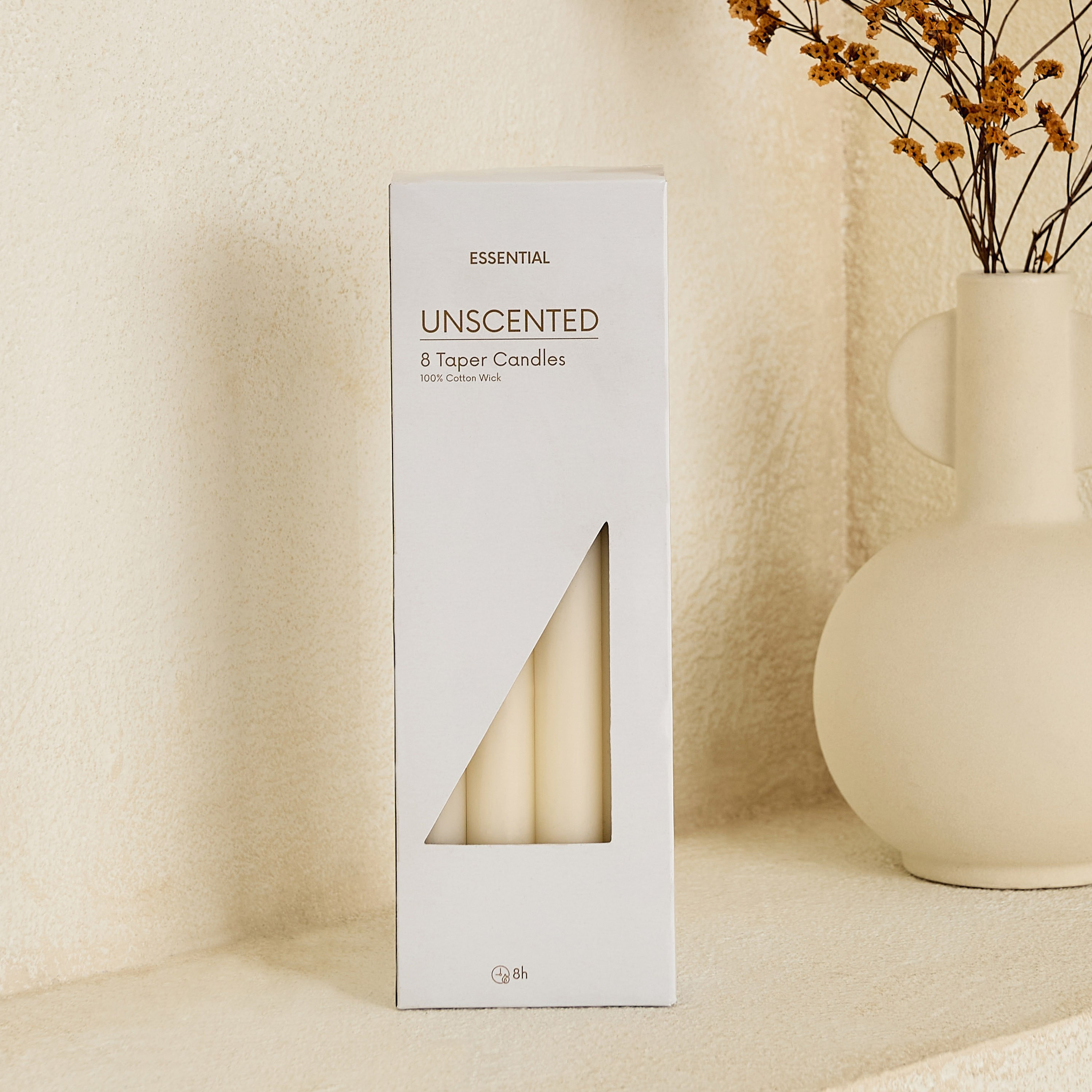 Luna 8-Piece Unscented Taper Candle Set - 25 cm-hbxlivingroom-decorandaccessories-candles-image-4