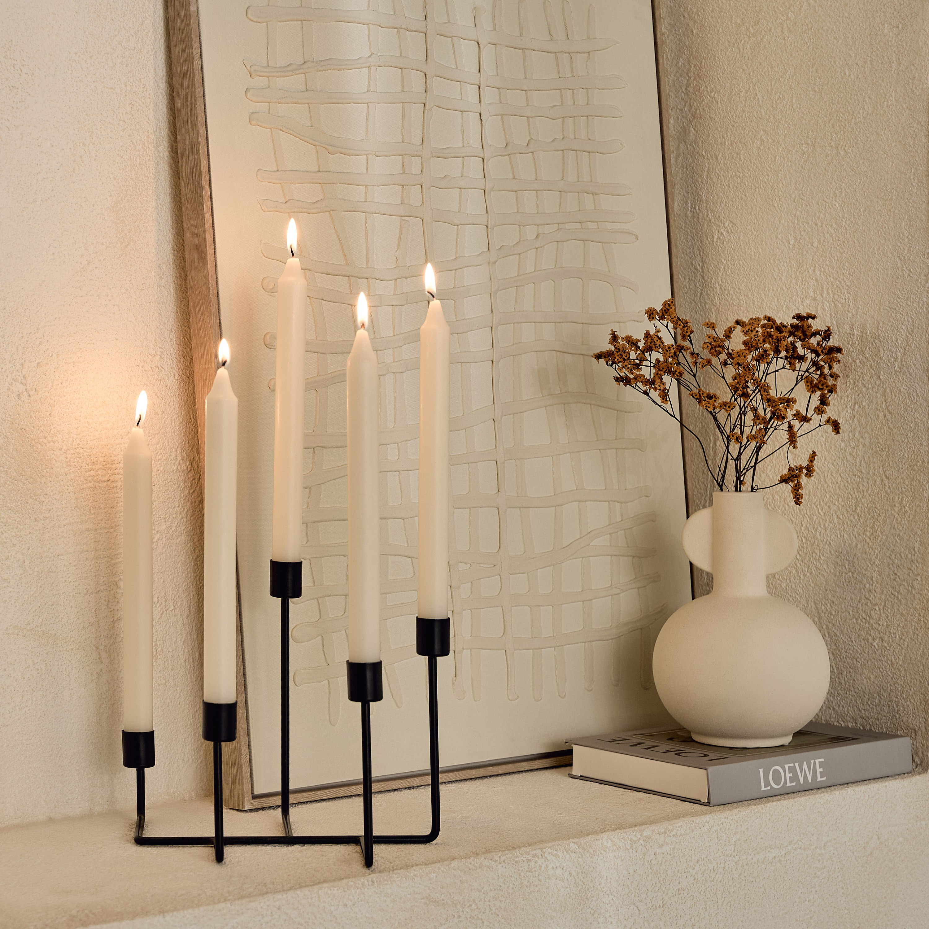Luna 8-Piece Unscented Taper Candle Set - 25 cm-hbxlivingroom-decorandaccessories-candles-image-5