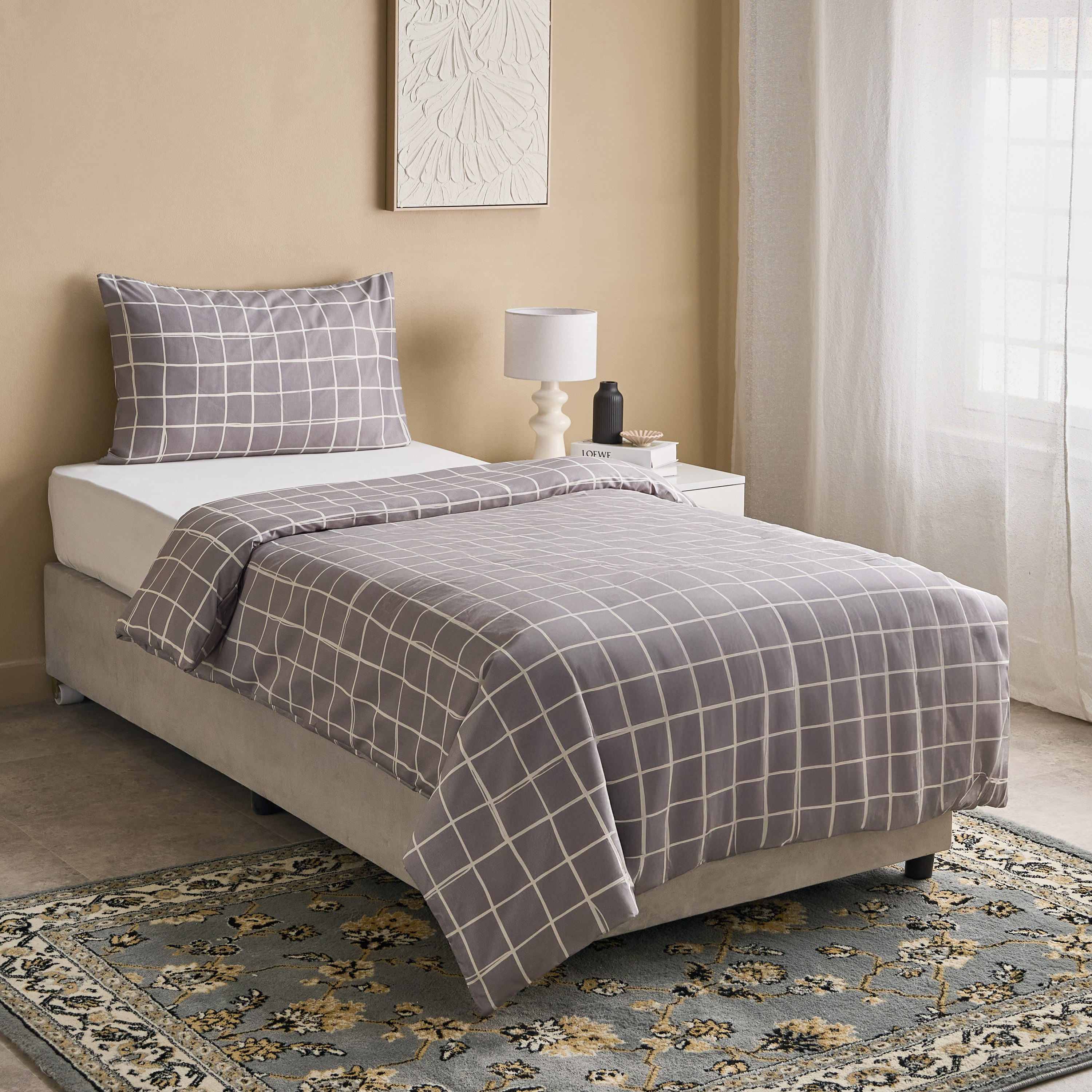 Matrix Acron 2-Piece Microfiber Printed Single Duvet Cover Set - 135x200 cm-hbxhomeware-hbxbedroom-image-8