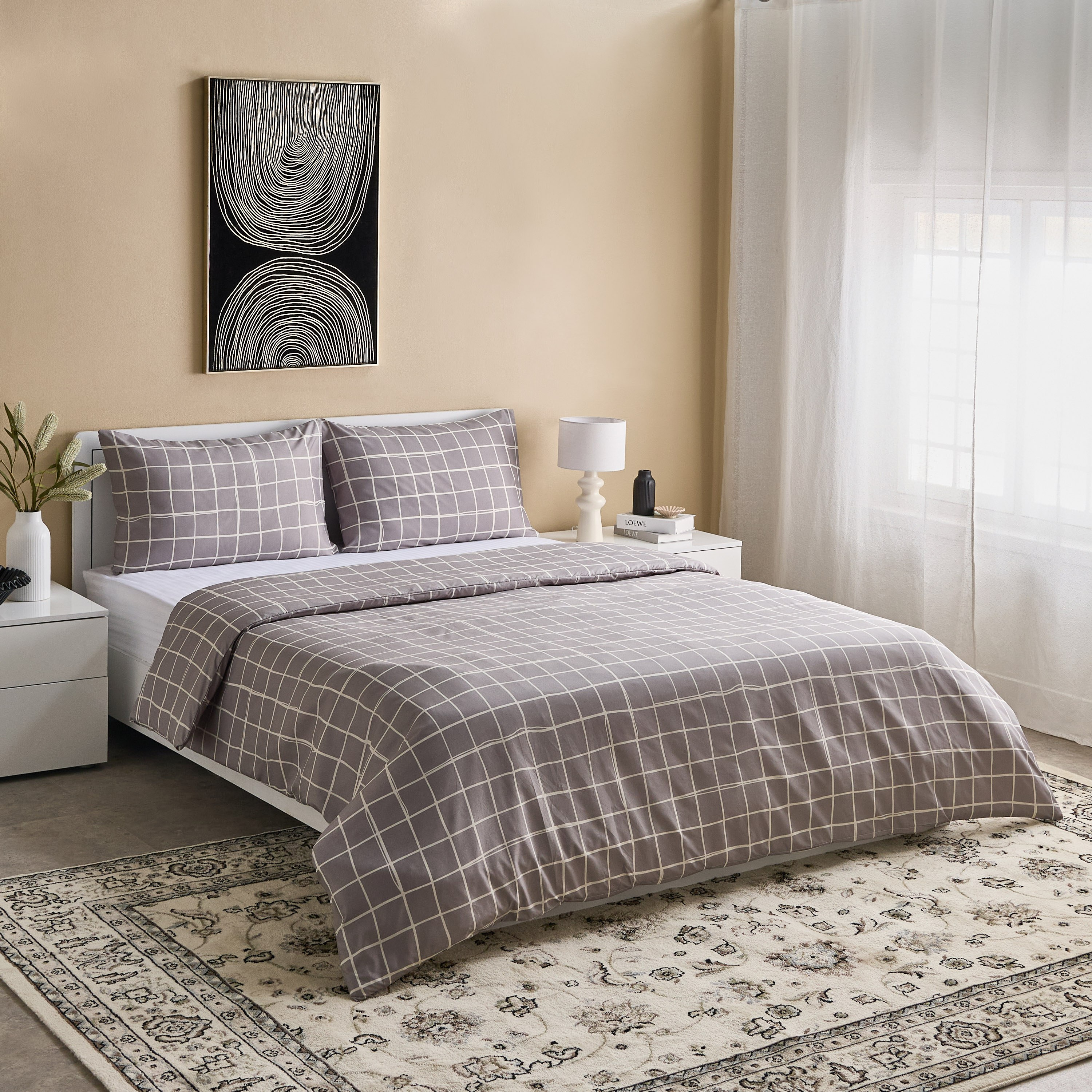 Matrix Acron 3-Piece Microfiber Printed Queen King Duvet Cover Set - 220x220 cm-hbxhomeware-hbxbedroom-image-8