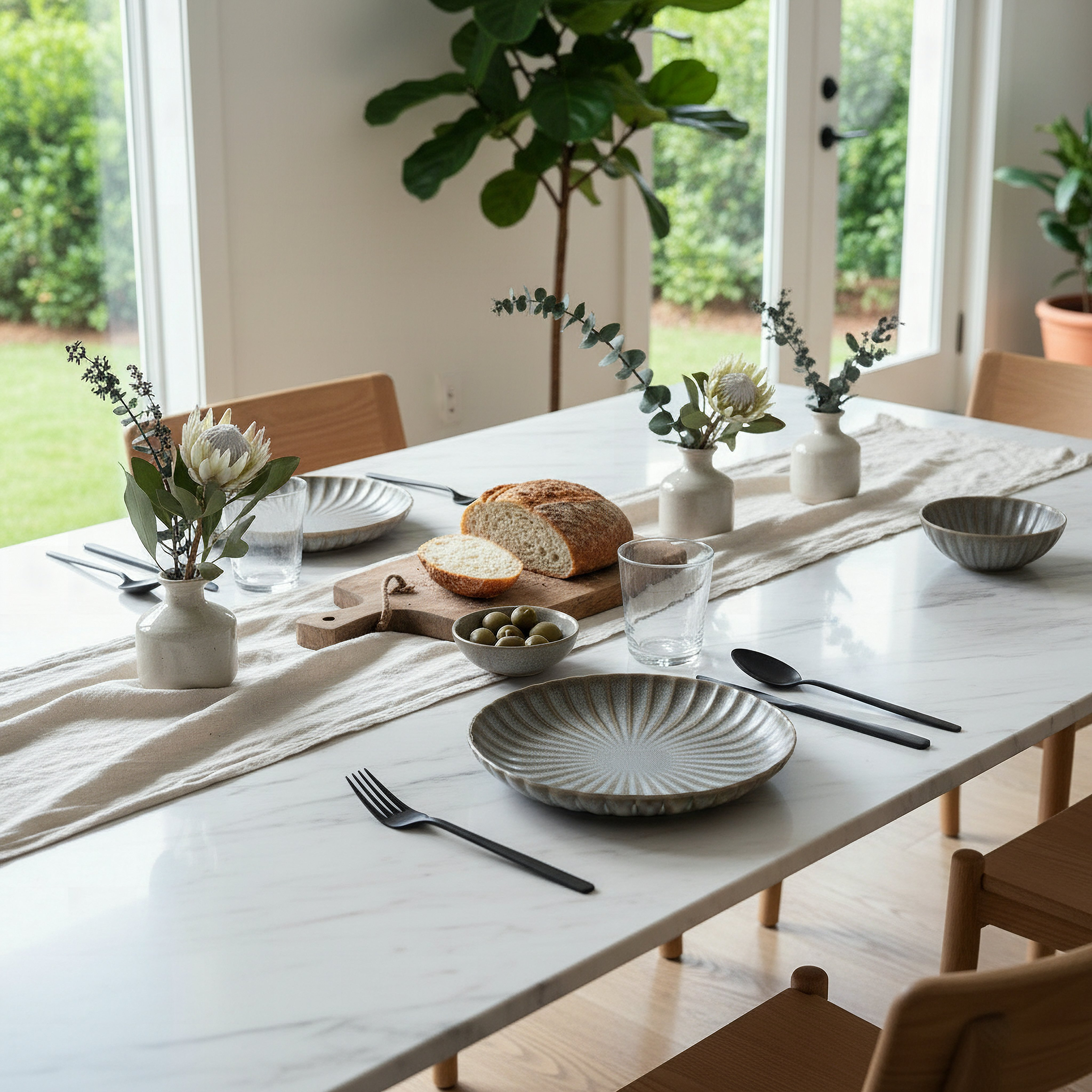 صحن عشاء بتصميم صدفي من سيام - 27 سم-hbxdecorandfurnishings-tabletop-crockery-image-4