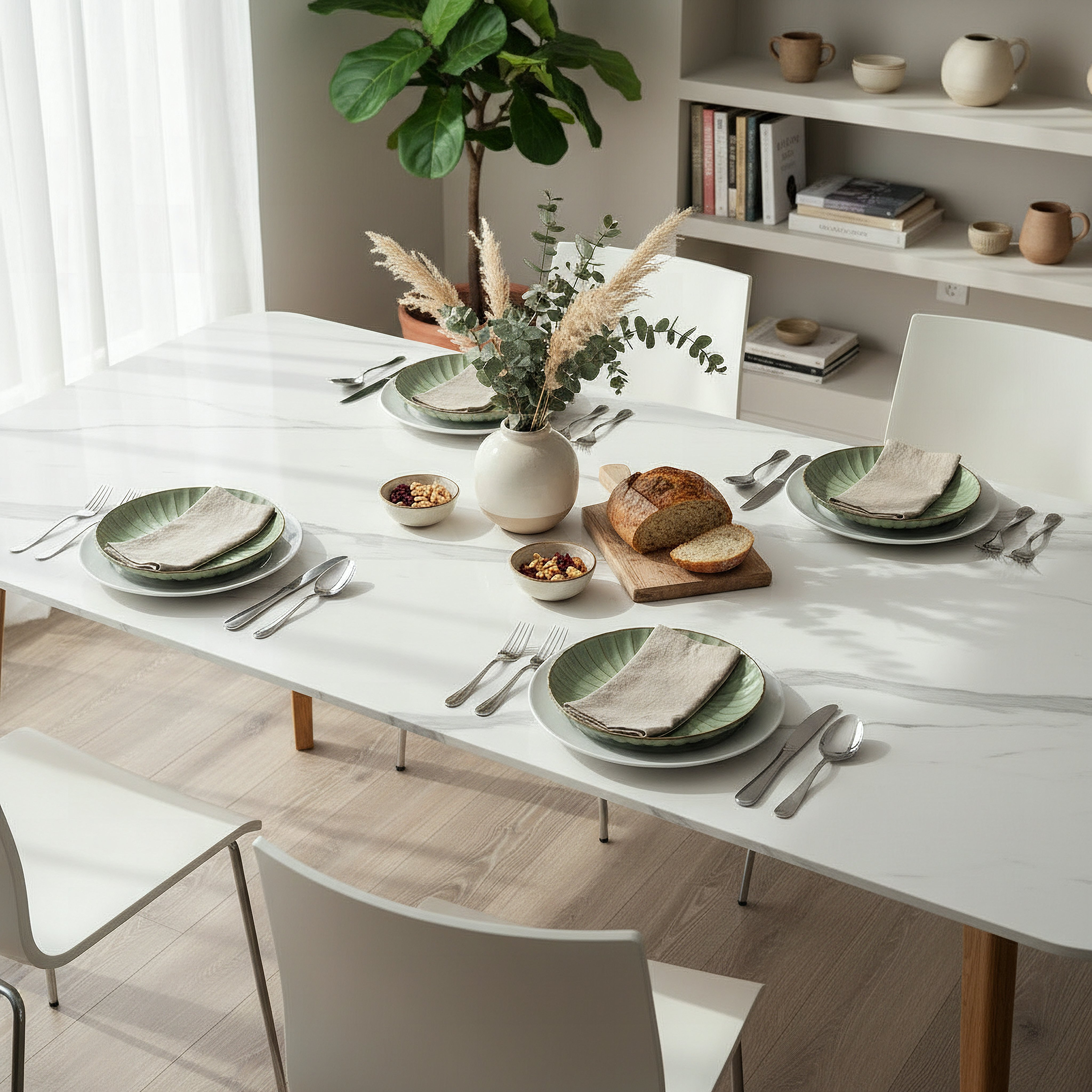 صحن عشاء بتصميم صدفي من سيام - 27 سم-hbxdecorandfurnishings-tabletop-crockery-image-4