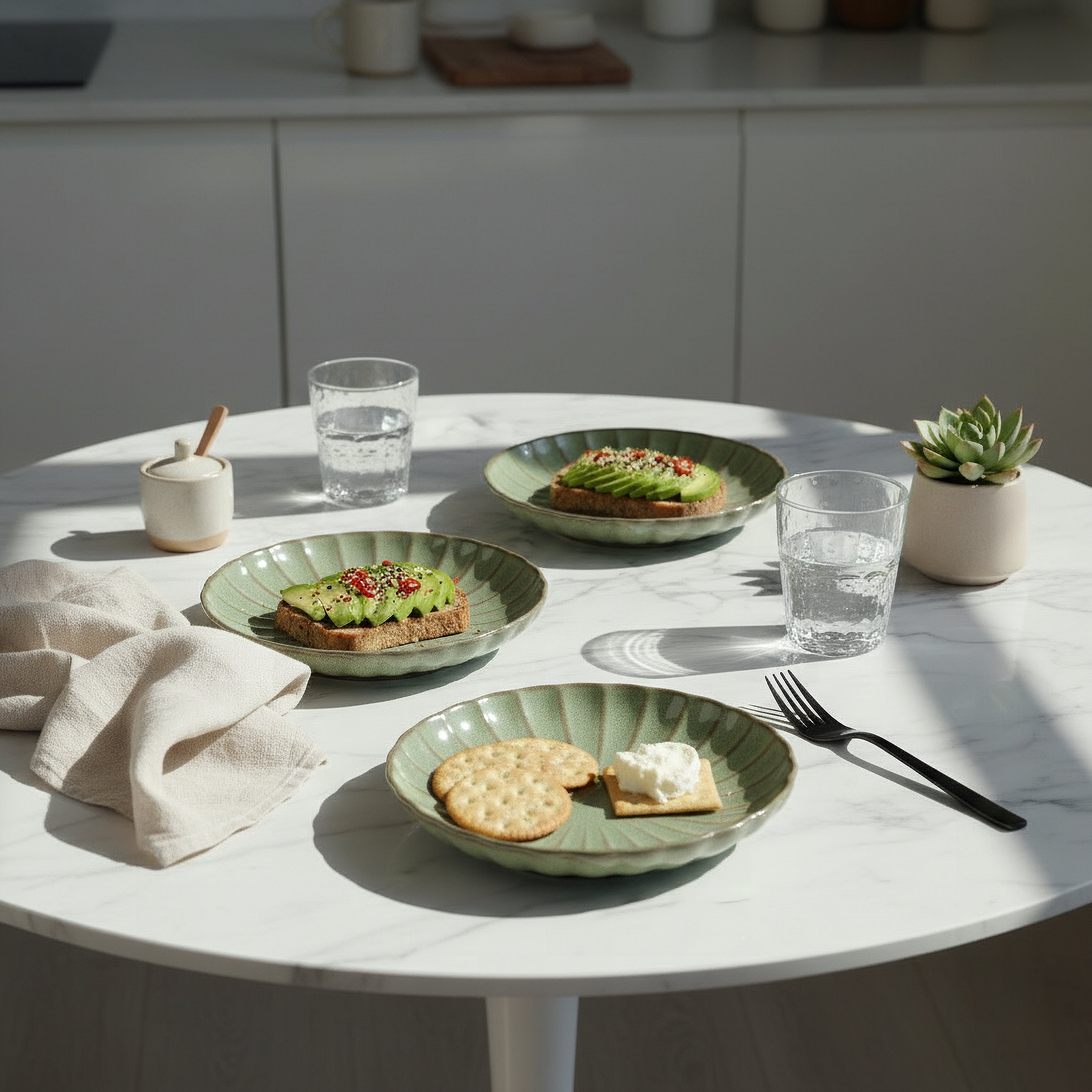 صحن جانبي بتصميم صدفي من سيام - 20 سم-hbxdecorandfurnishings-tabletop-crockery-image-4