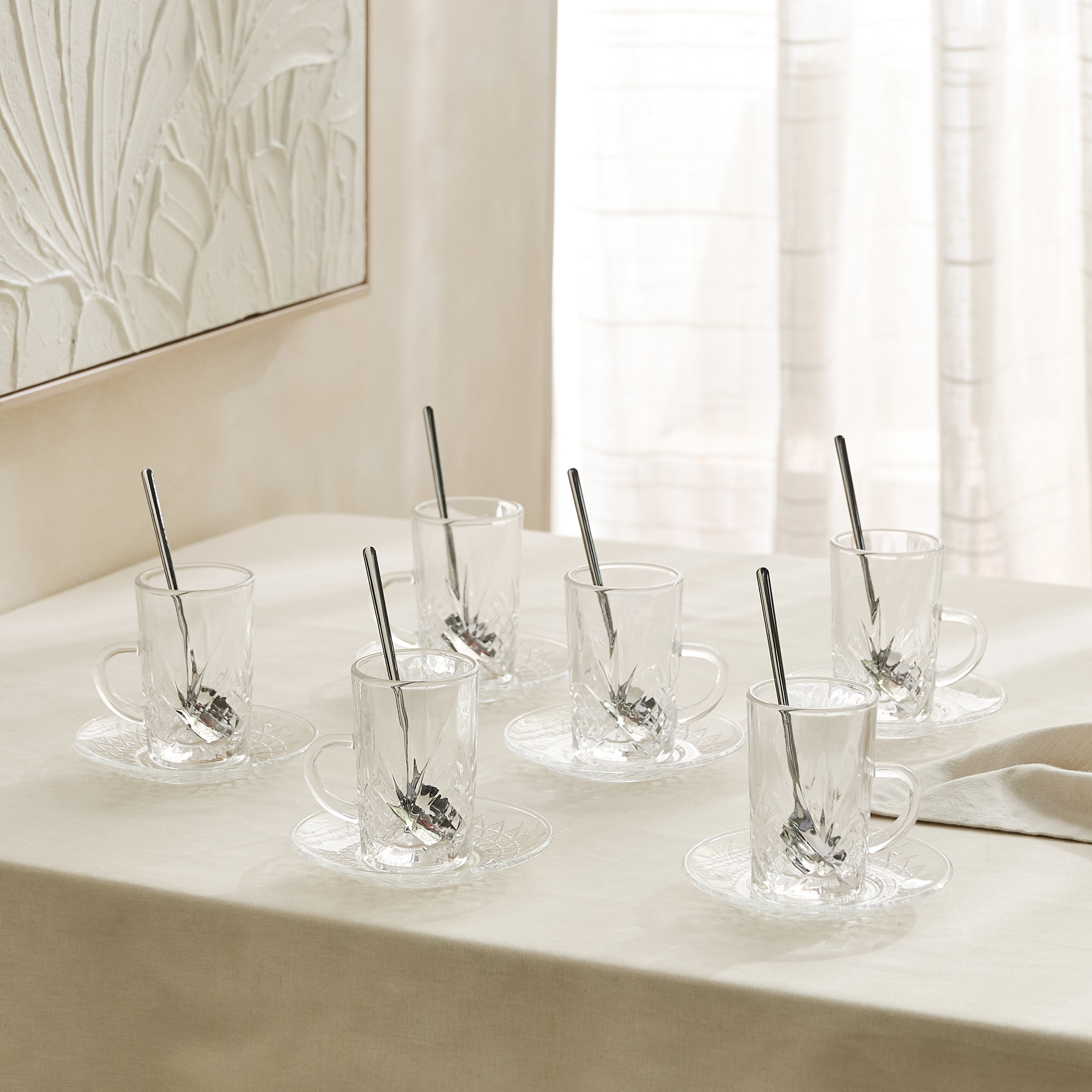 طقم إستيكان مع ملاعق 18 قطعة من سوهو - 125 مل-hbxhomeware-diningandtabletop-coffeeandteasets-image-2
