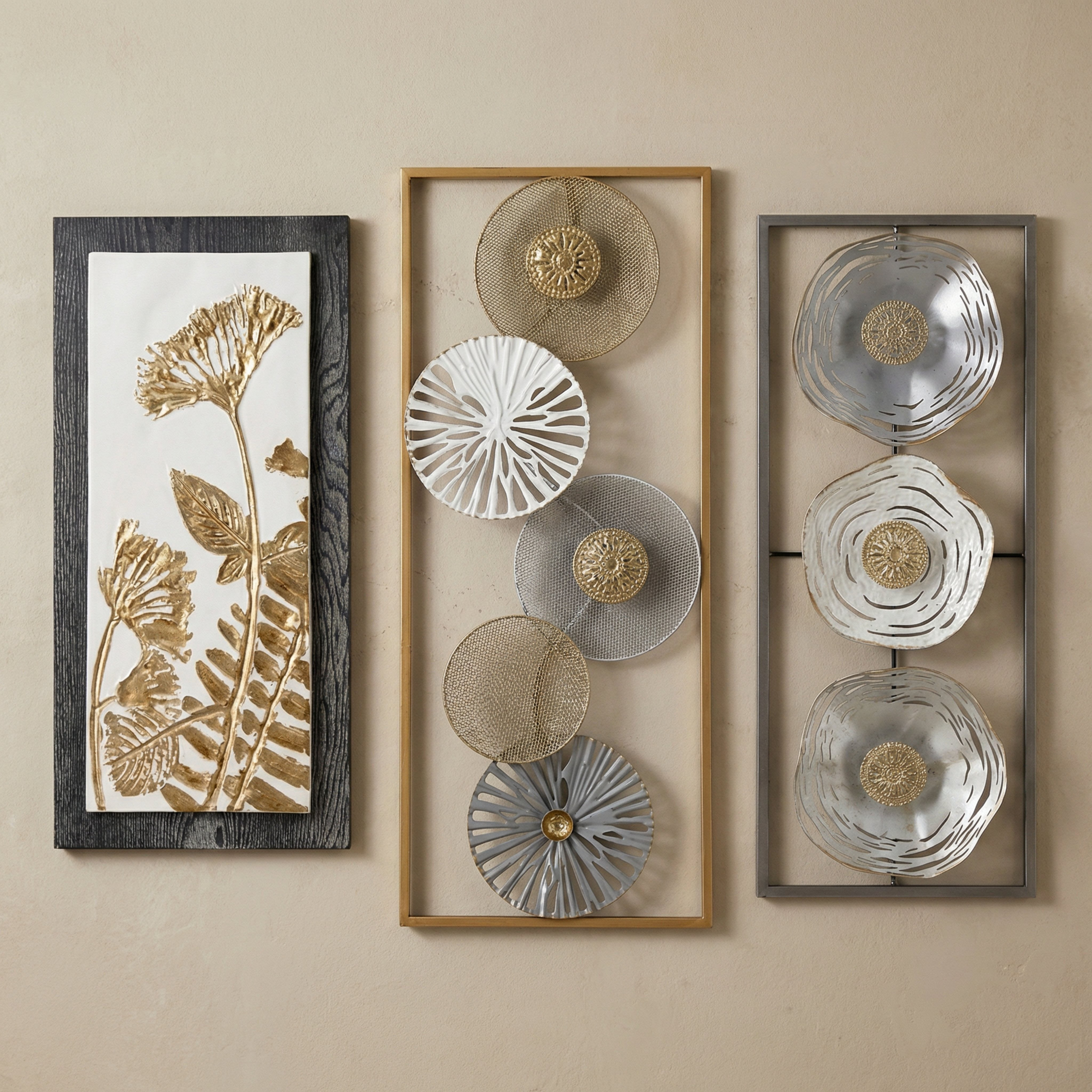 Monochrome Percy Evara Metal Wall Decor - 28x60x2.5 cm-hbxdiningroom-walldecor-wallart-image-5
