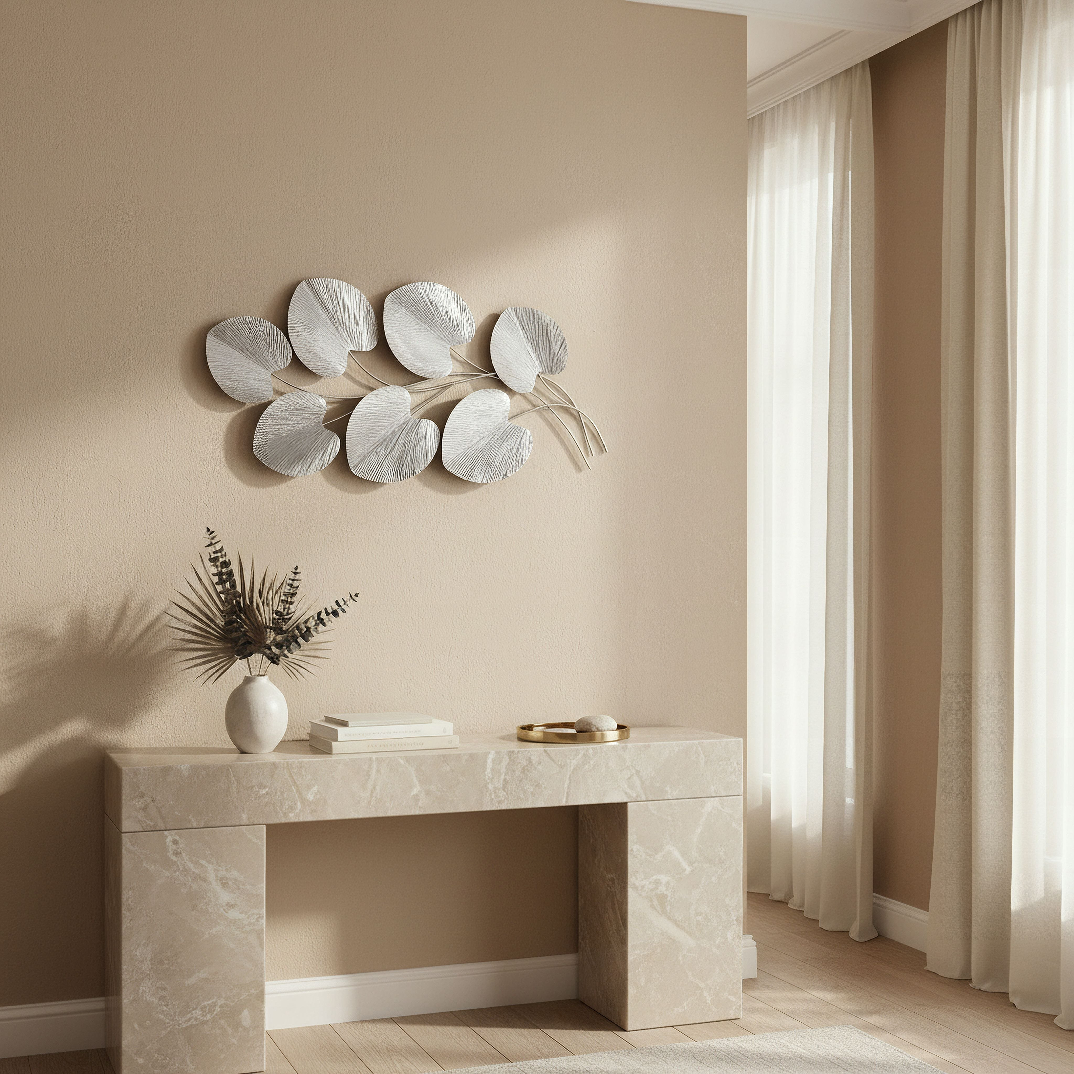 Percy Evara Aurum Metal Wall Decor - 47x94x4 cm-hbxdiningroom-walldecor-wallart-image-4