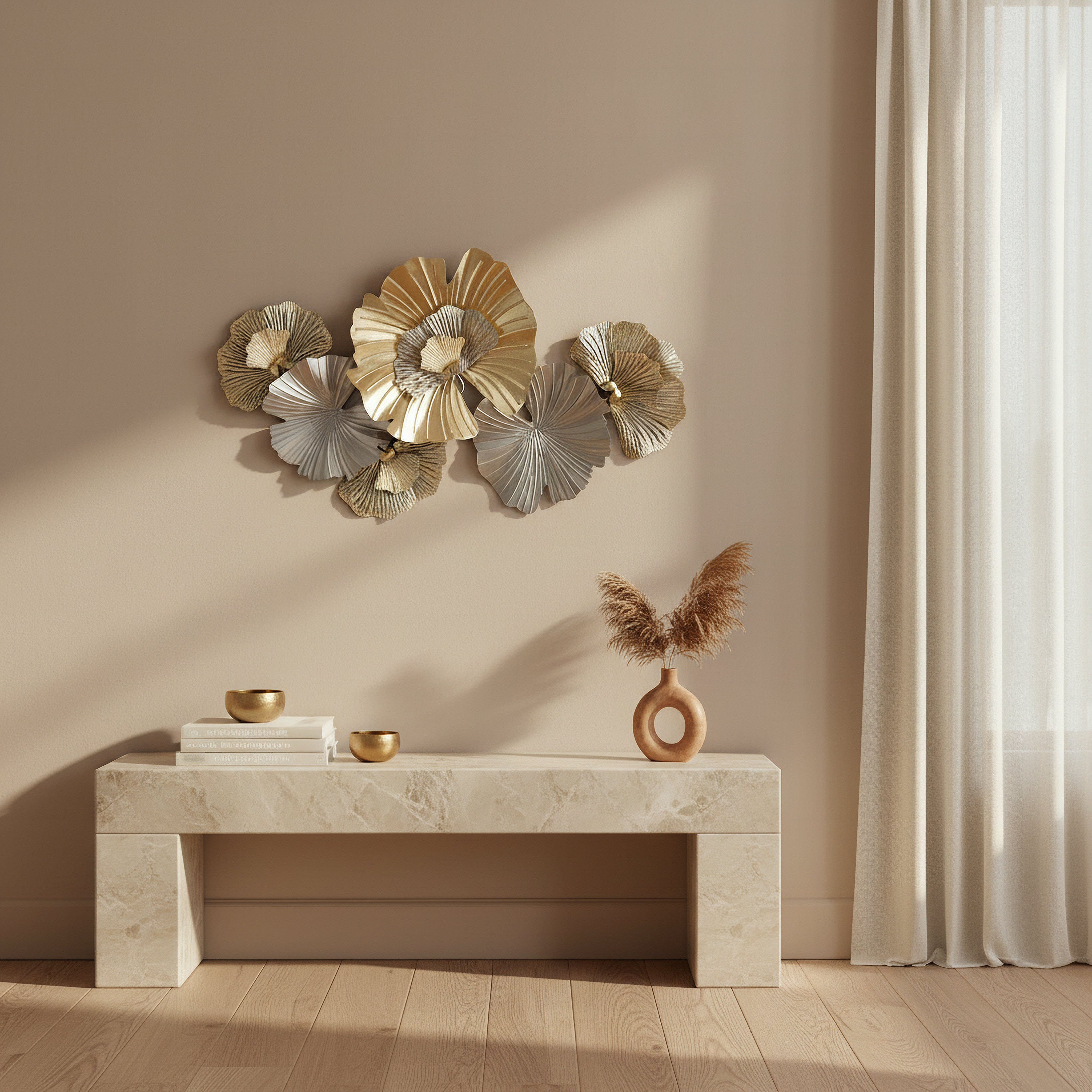 Aurum Percy Evara Metal Wall Decor - 85x49x6 cm-hbxdiningroom-walldecor-wallart-image-4