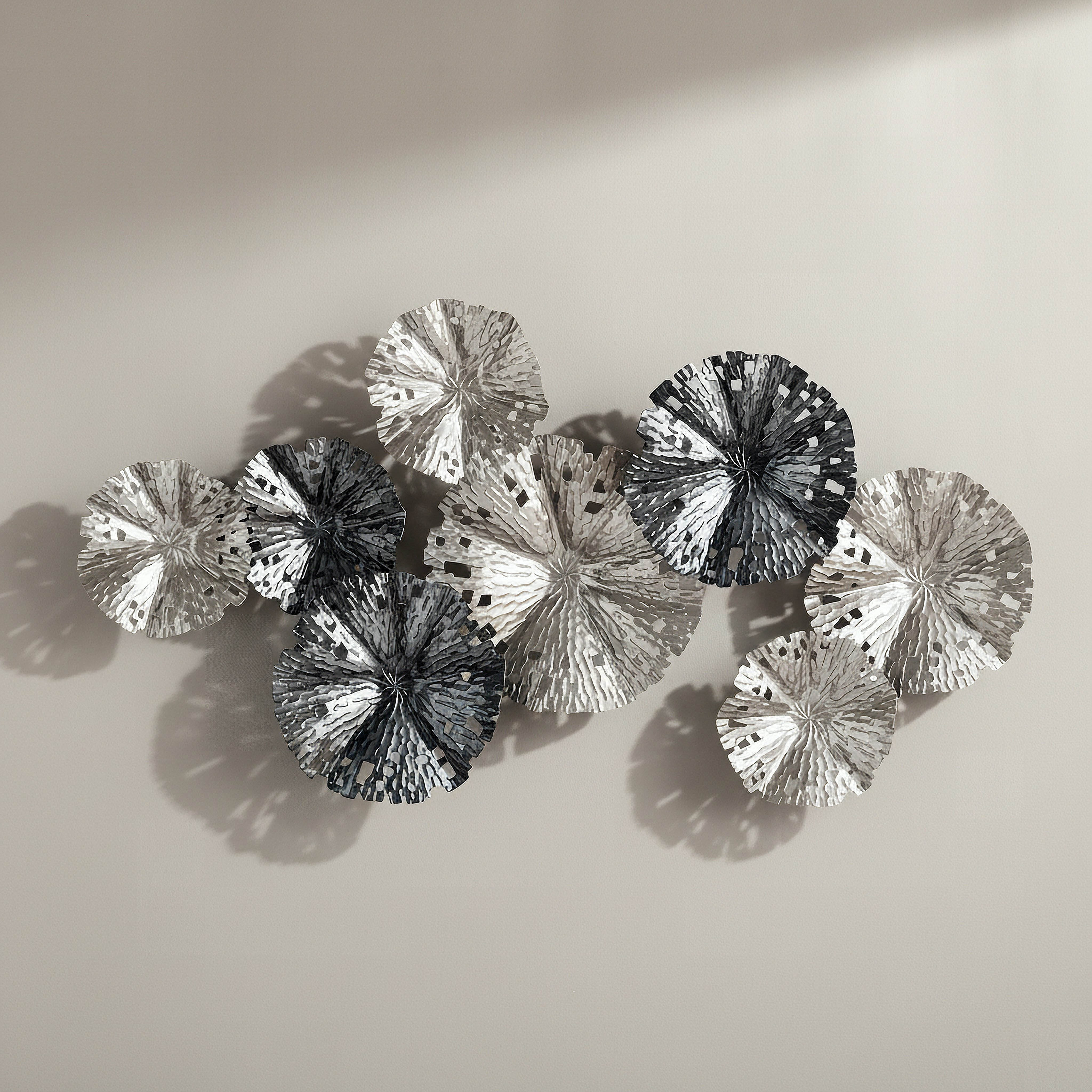 Percy Evara Monochrome Metal Wall Decor - 90x47x6 cm-hbxdiningroom-walldecor-wallart-image-1