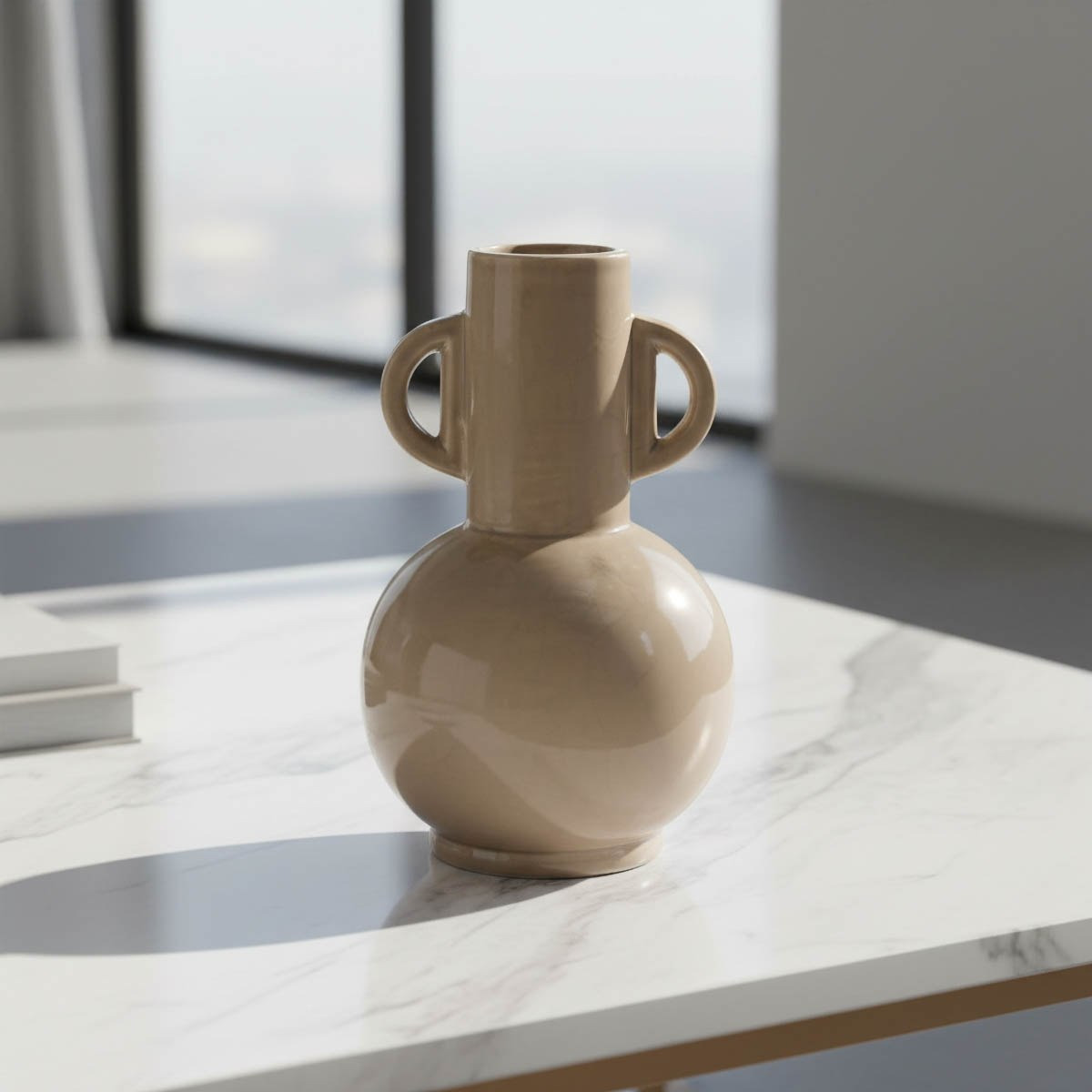Umber Sinatra Antique Crackle Ceramic Vase - 13.1x13.1x21.6 cm-hbxbedroom-decorandaccessories-vases-image-1
