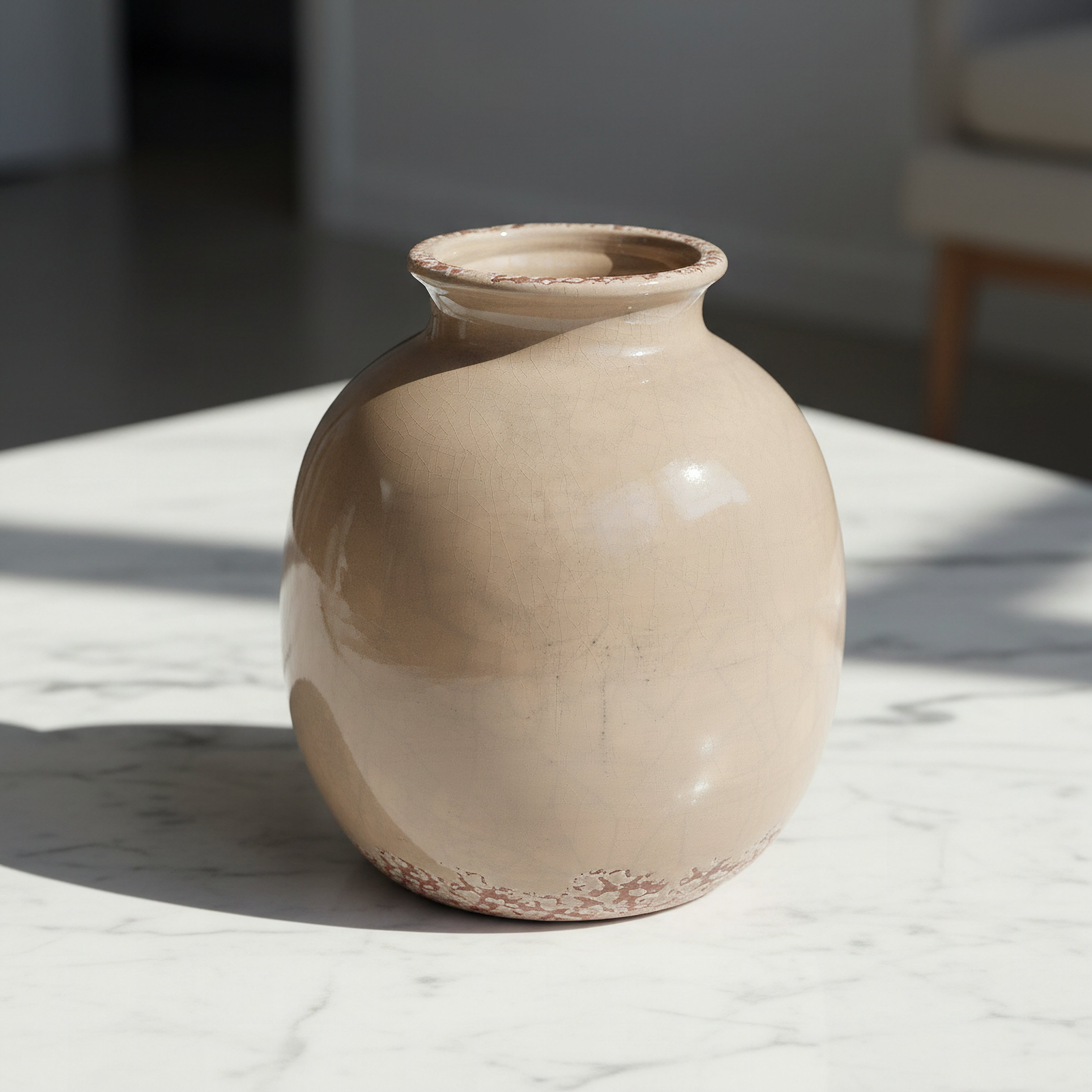 Umber Sinatra Antique Crackle Vase - 16.5x16.5x19 cm-hbxbedroom-decorandaccessories-vases-image-1