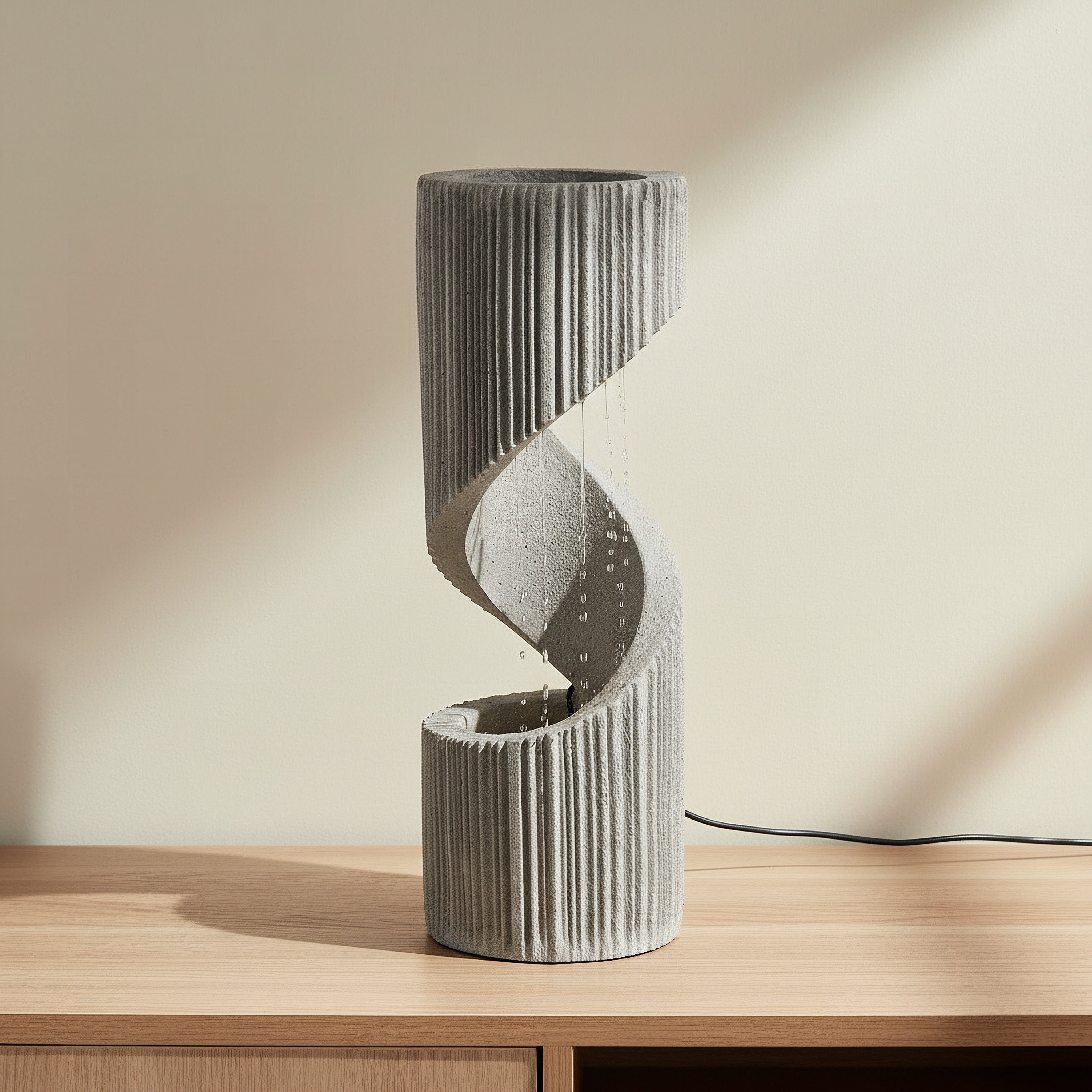 Vera-Adele Outdoor Abstract Fountain with LED - 27x27x76 cm-hbxhomeware-gardenandoutdoor-outdoorfountain-image-1