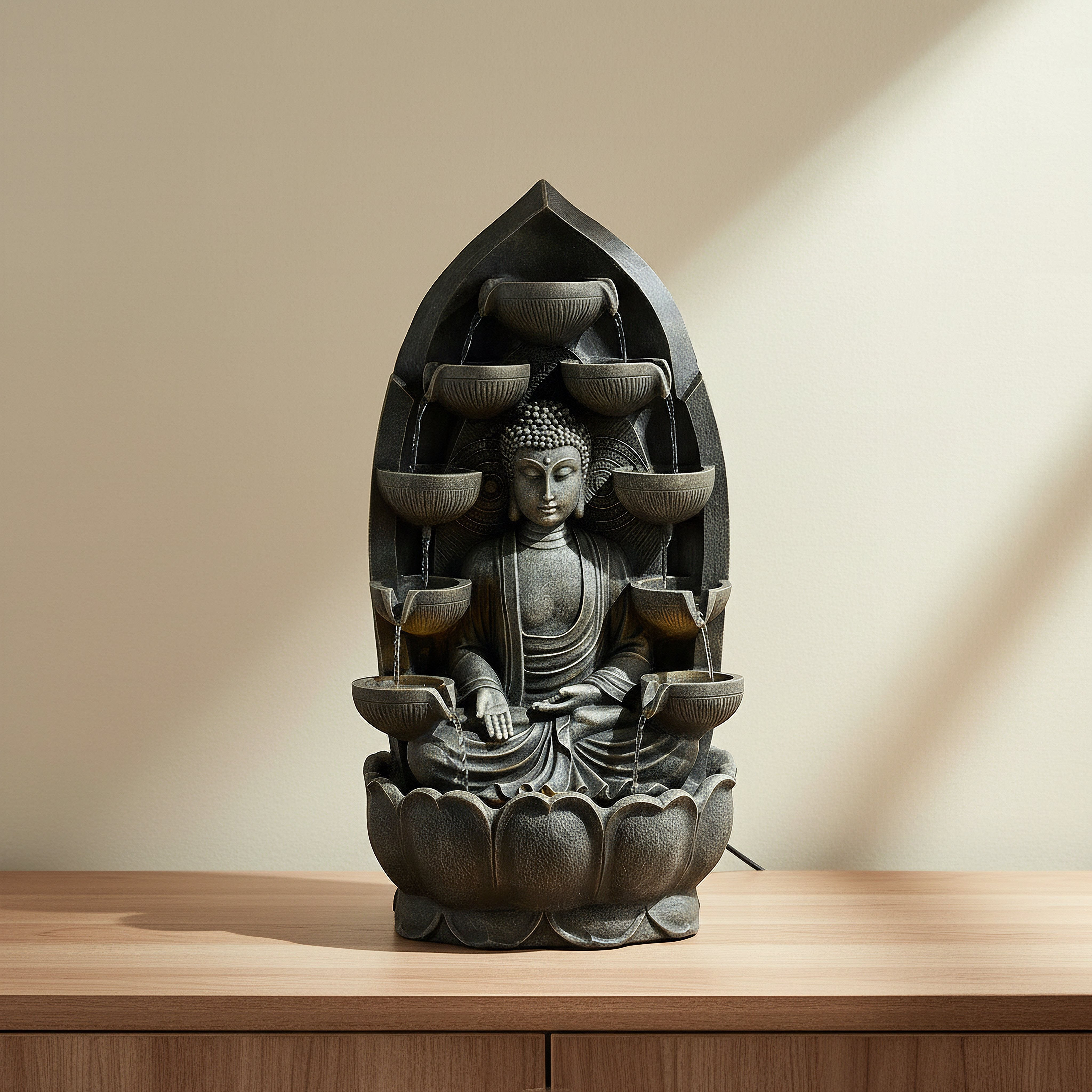 Vera Divine Buddha LED Outdoor Fountain- 39x30x75 cm-hbxhomeware-gardenandoutdoor-outdoorfountain-image-1