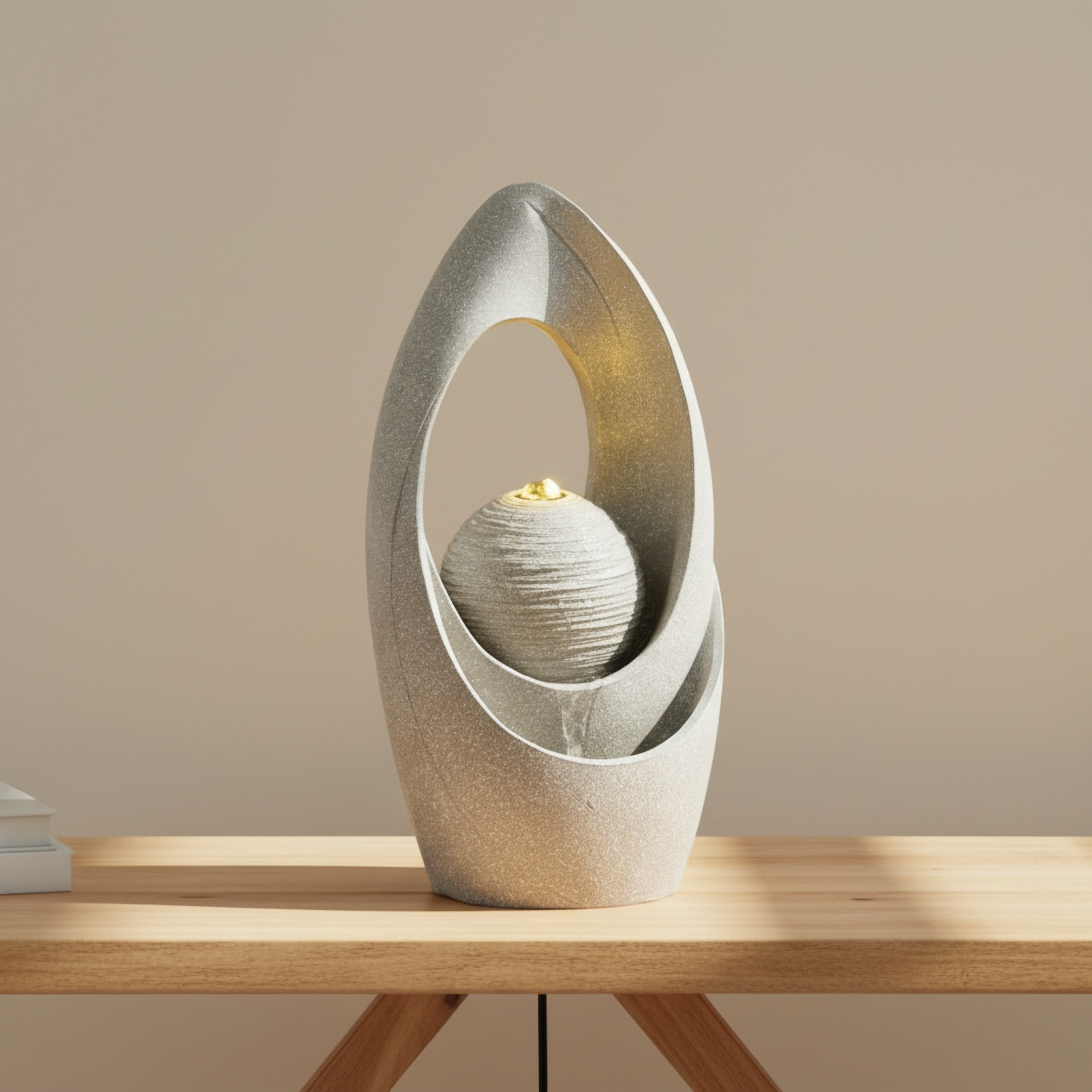 Vera Adele LED Outdoor Abstract Fountain - 25x21x49 cm-hbxhomeware-gardenandoutdoor-outdoorfountain-image-1