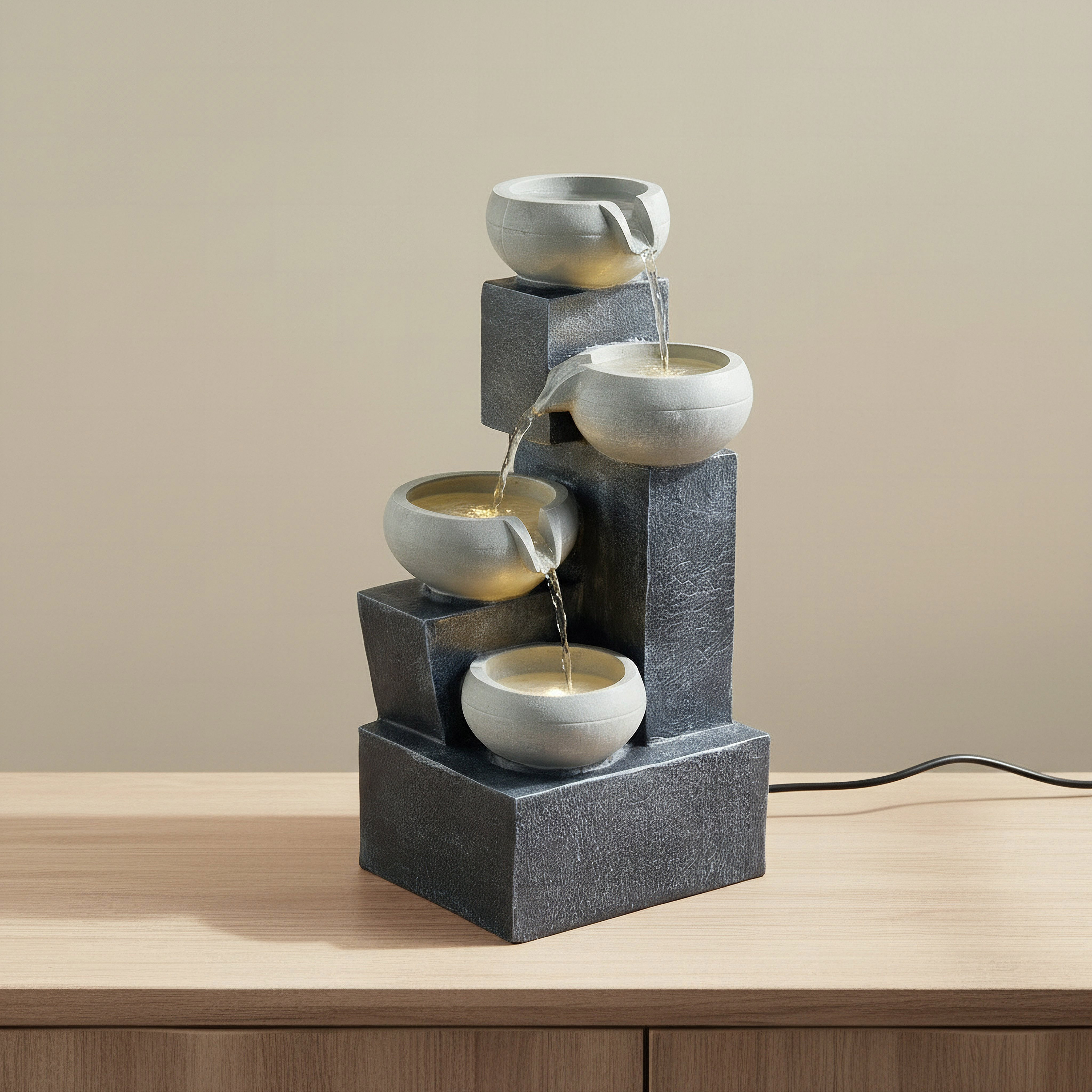 Vera-Adele Outdoor Pot Fountain with LED - 24x22.5x48.5 cm-hbxhomeware-gardenandoutdoor-outdoorfountain-image-1