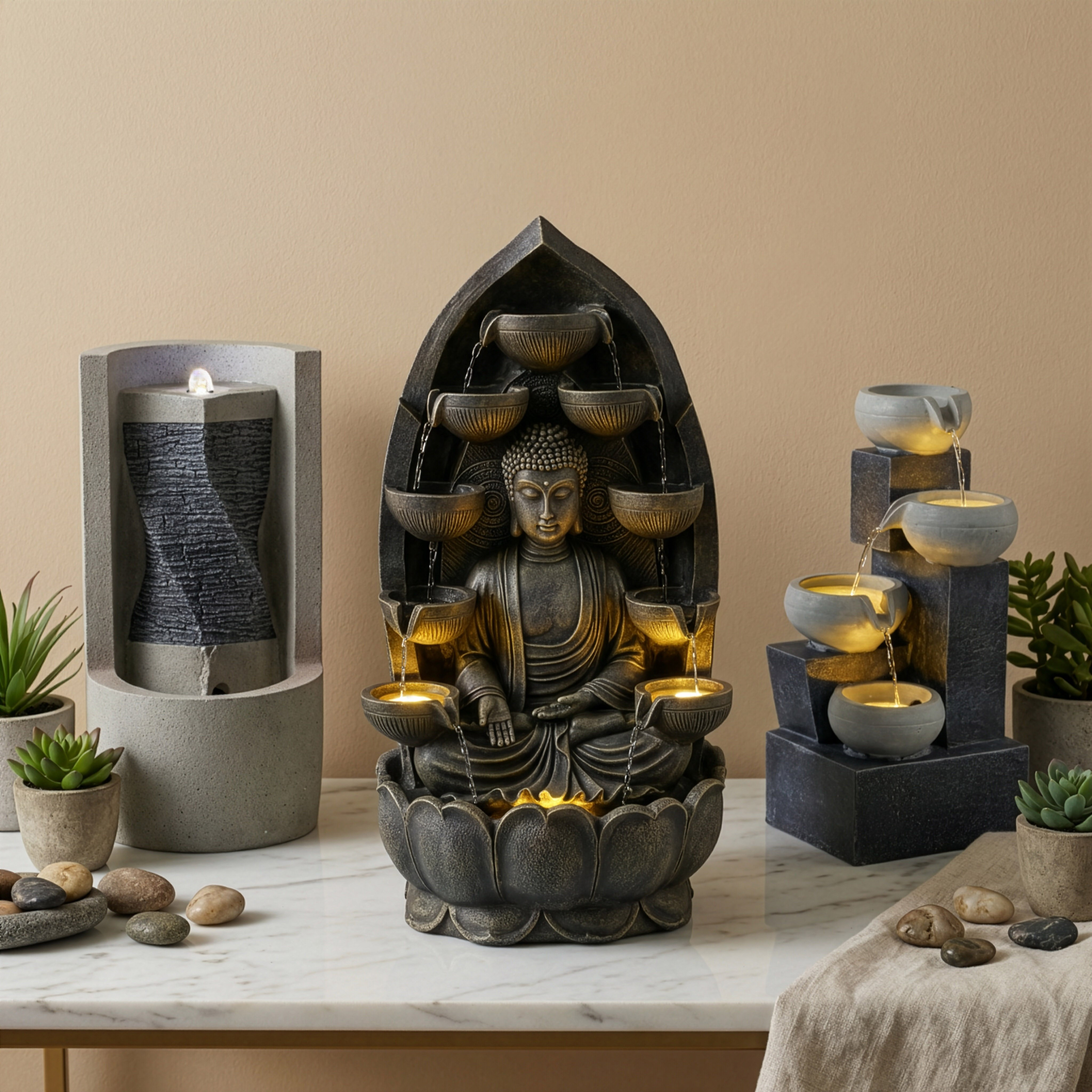 Vera-Adele Outdoor Pot Fountain with LED - 24x22.5x48.5 cm-hbxhomeware-gardenandoutdoor-outdoorfountain-image-6
