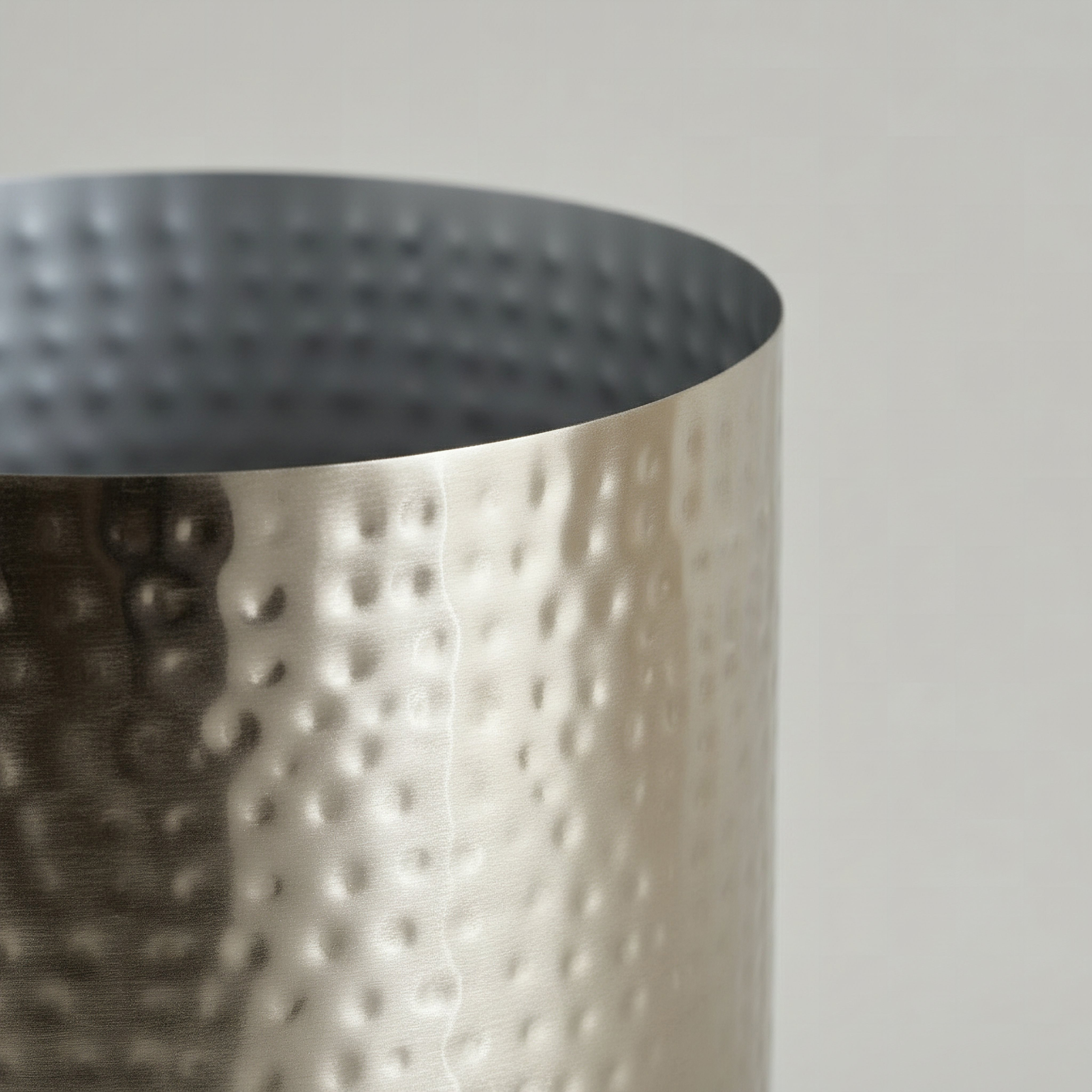 Aurum Avya Metal Hammered Planter with Base - 25.5x25.5x32.5 cm-hbxlivingroom-decorandaccessories-plantersandurns-image-3