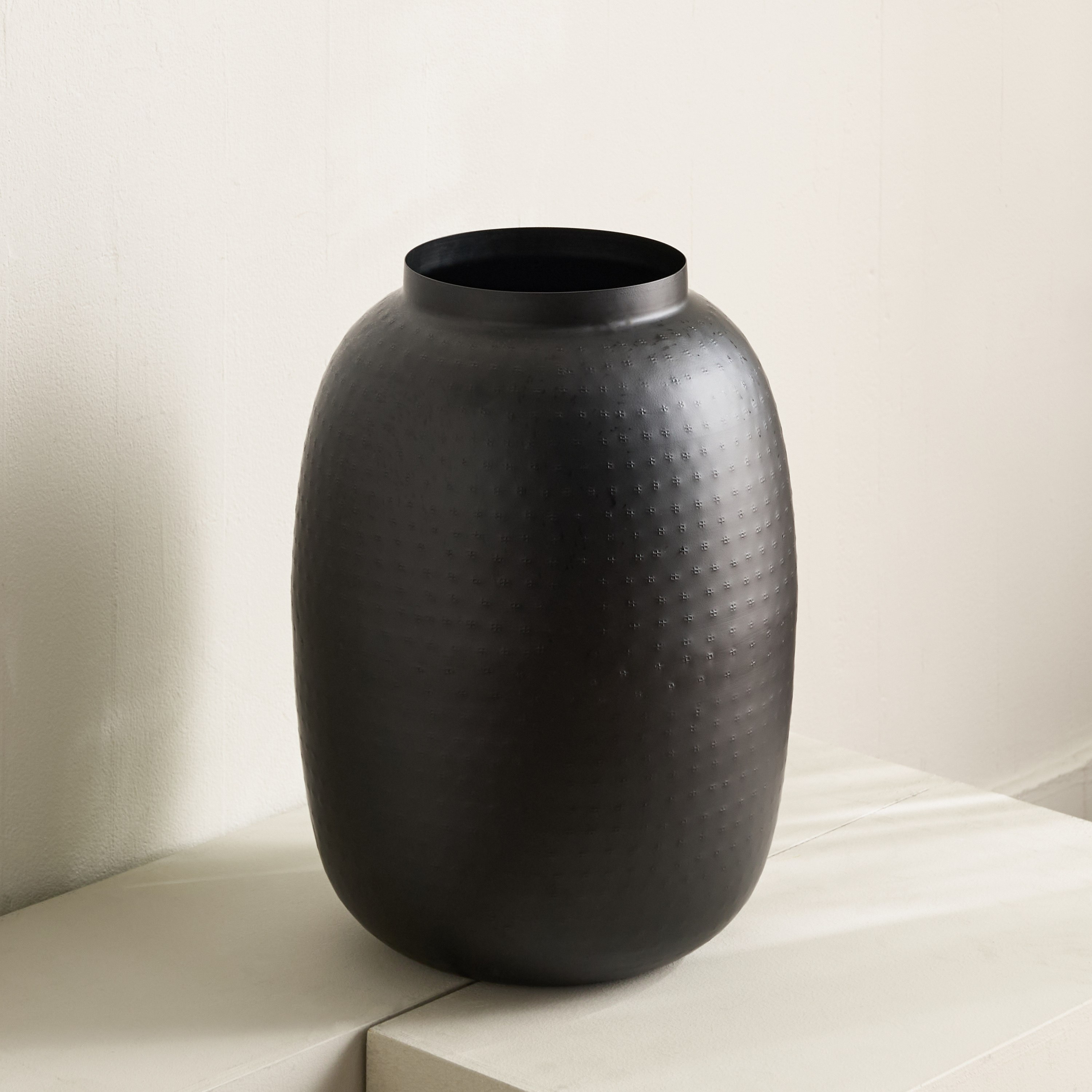 Monochrome Avya Metal Hammered Floor Planter - 33x33x45 cm-hbxlivingroom-decorandaccessories-plantersandurns-image-6
