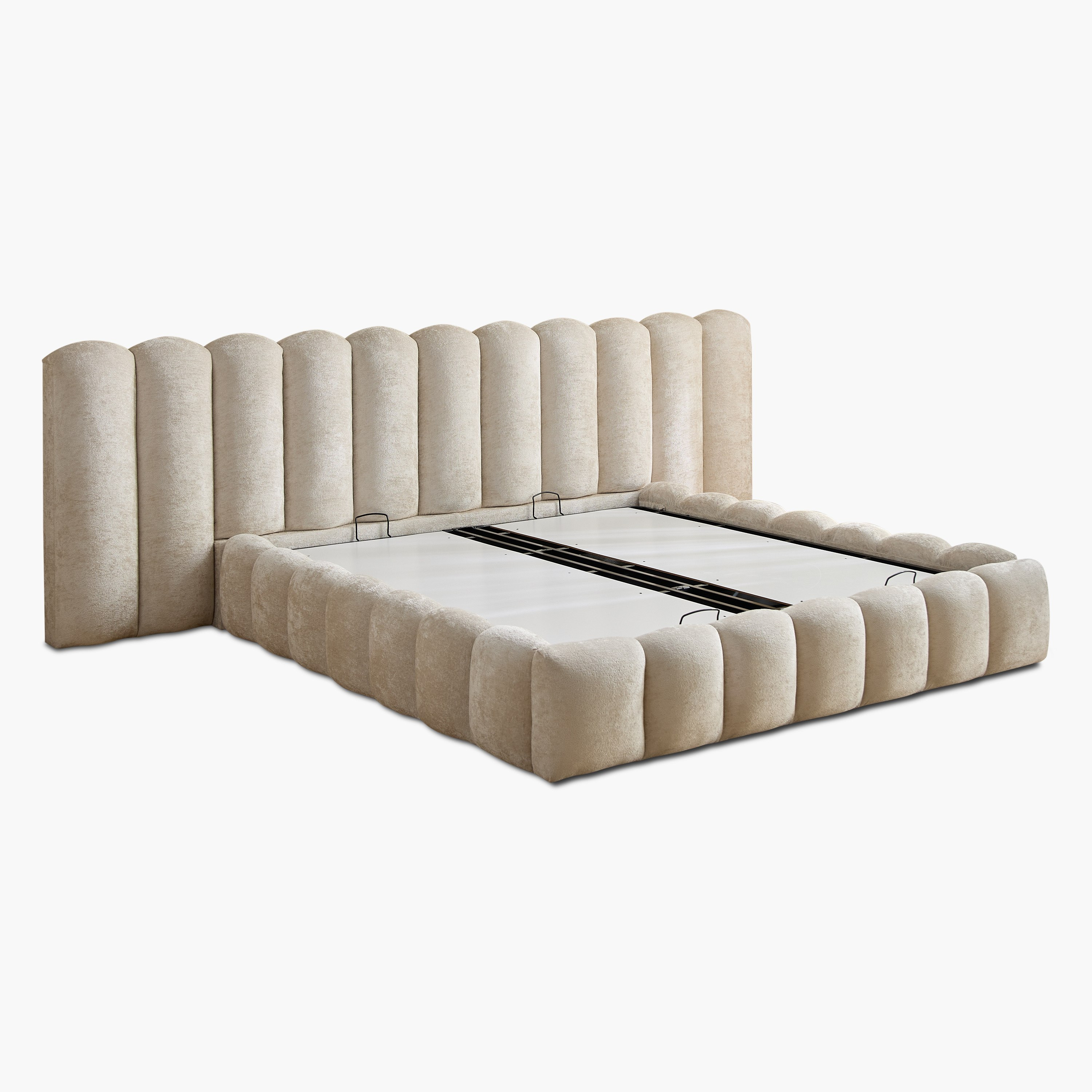 Cloudline Extended Queen Headboard with Hydraulic Base - 160x200 cm-hbxbedroom-bedsandbedsets-beds-queen-image-11