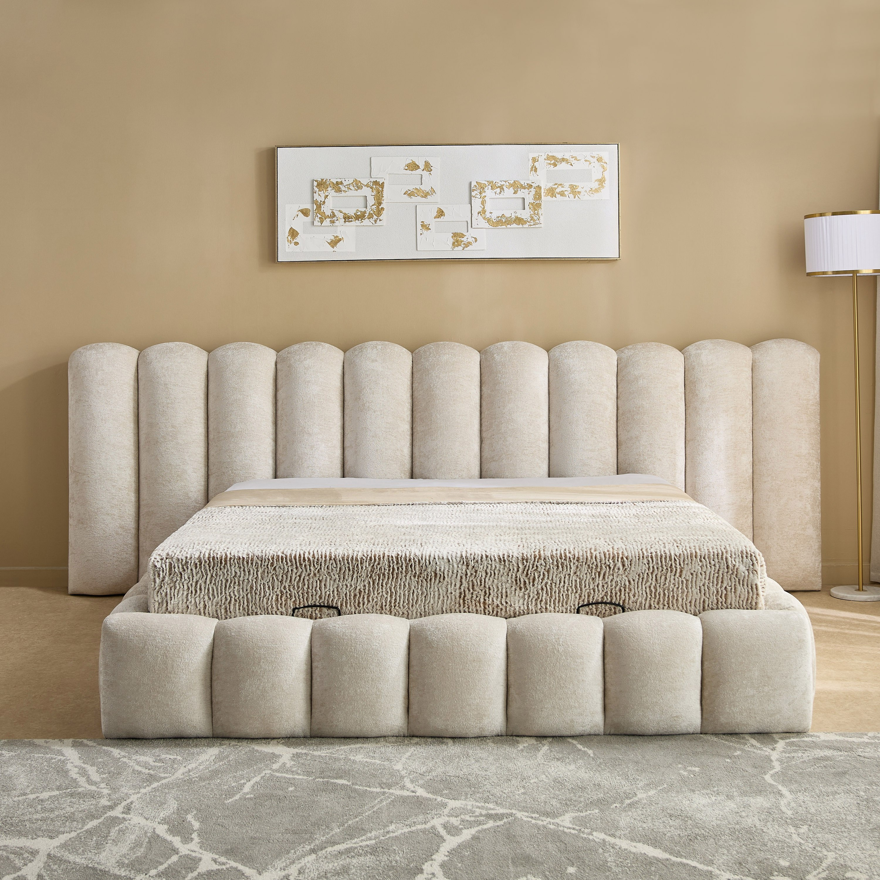 Cloudline Extended Queen Headboard with Hydraulic Base - 160x200 cm-hbxbedroom-bedsandbedsets-beds-queen-image-2