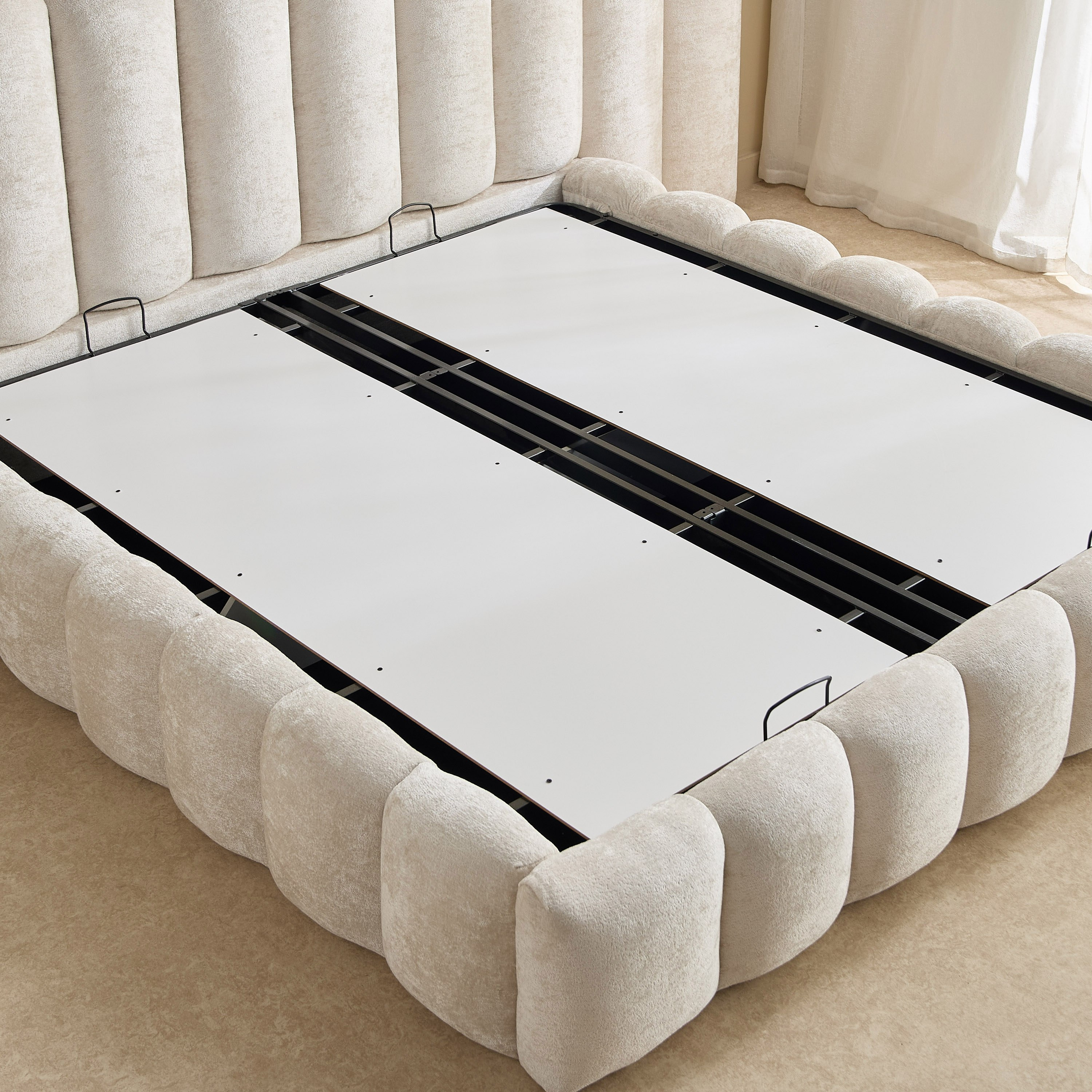 Cloudline Extended Queen Headboard with Hydraulic Base - 160x200 cm-hbxbedroom-bedsandbedsets-beds-queen-image-8