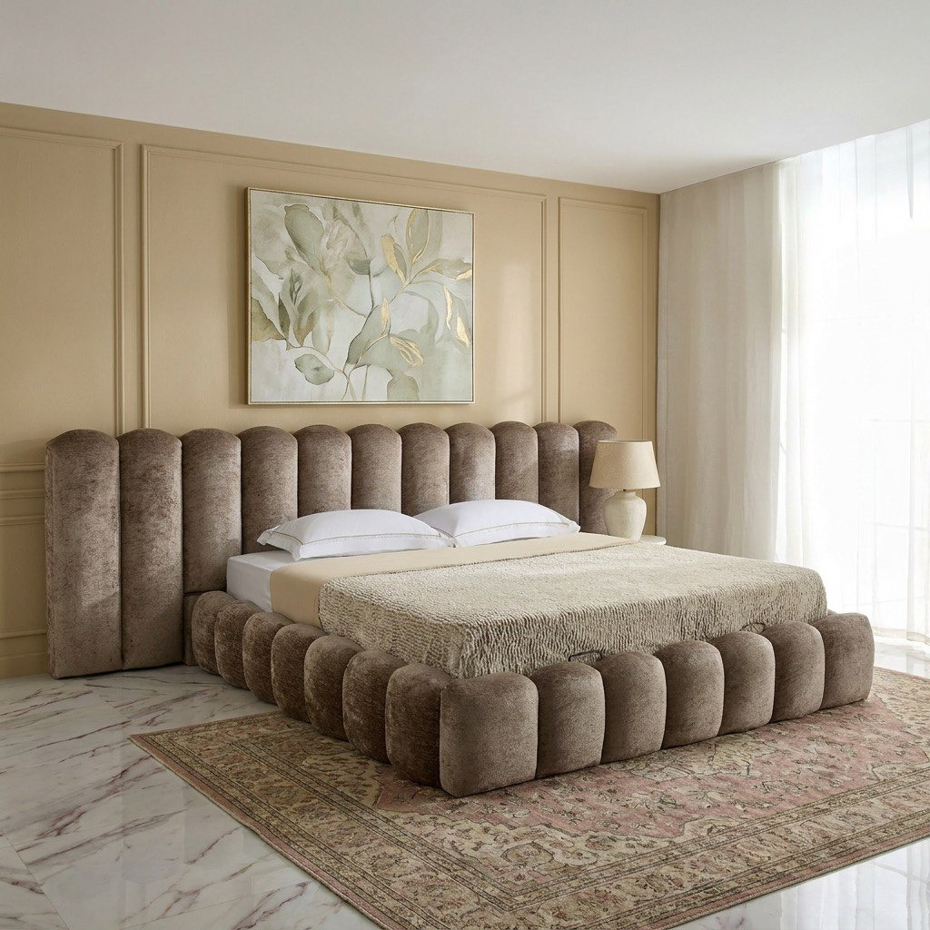 Cloudline Extended Queen Headboard with Hydraulic Base - 160x200 cm-hbxbedroom-bedsandbedsets-beds-queen-image-1