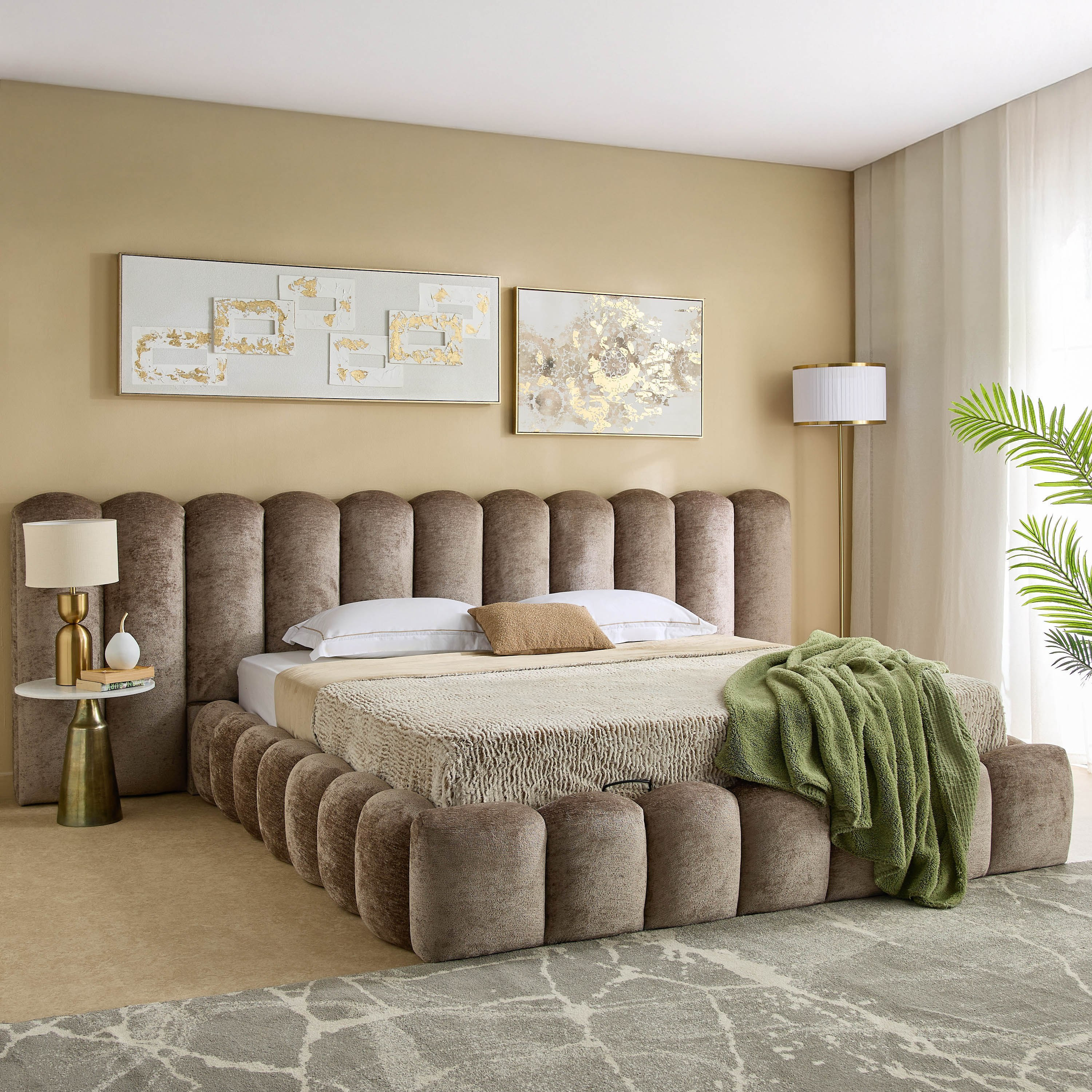 Cloudline Extended Queen Headboard with Hydraulic Base - 160x200 cm-hbxbedroom-bedsandbedsets-beds-queen-image-10