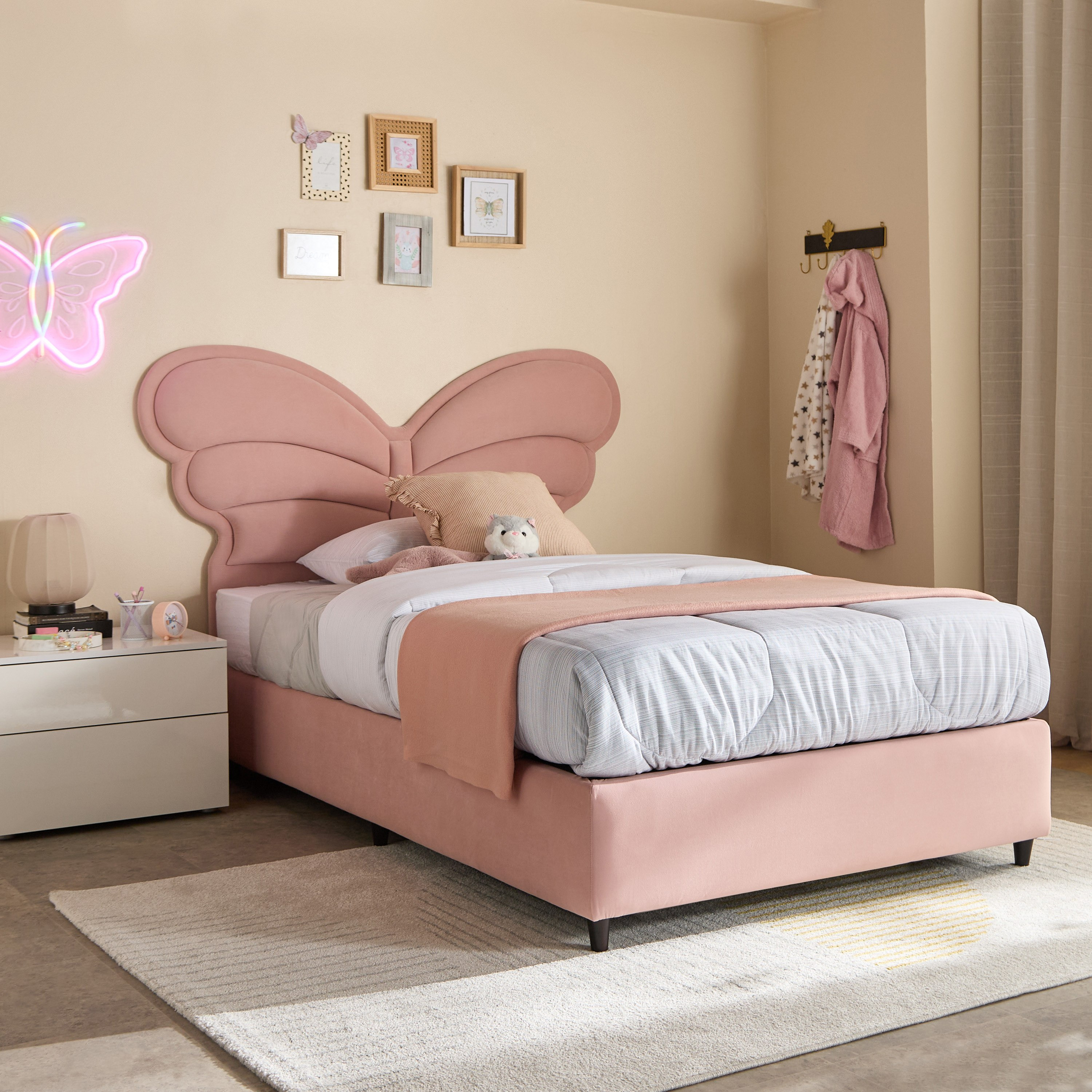 Movo Maybelle Clara Upholstered Twin Bed - 120x200 cm-hbxbedroom-bedsandbedsets-upholsteredbeds-twin-image-1