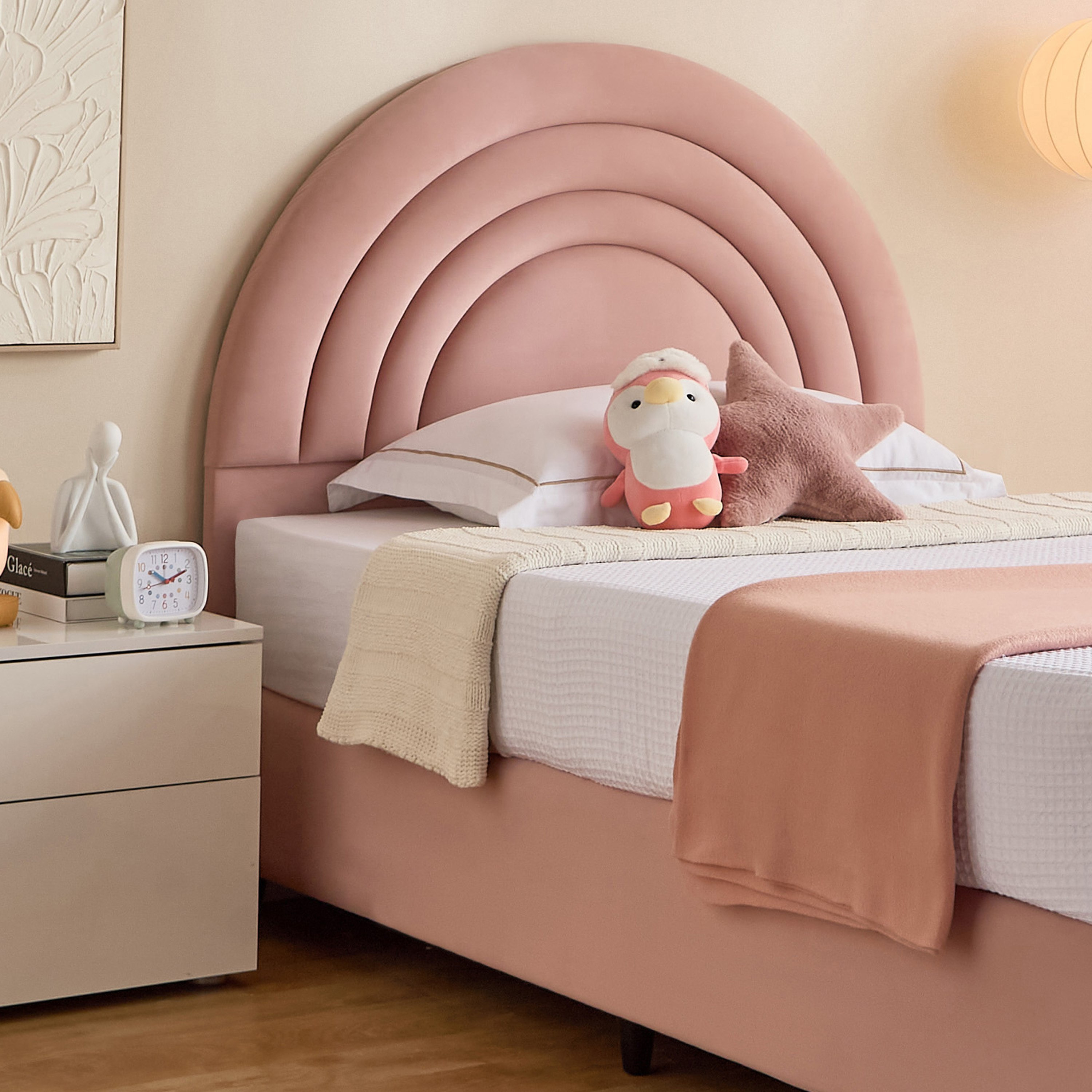 Ivory Crescent Upholstered Single Headboard -  90x200 cm-PROMO_HB_UAE_HBX10_250526-image-1