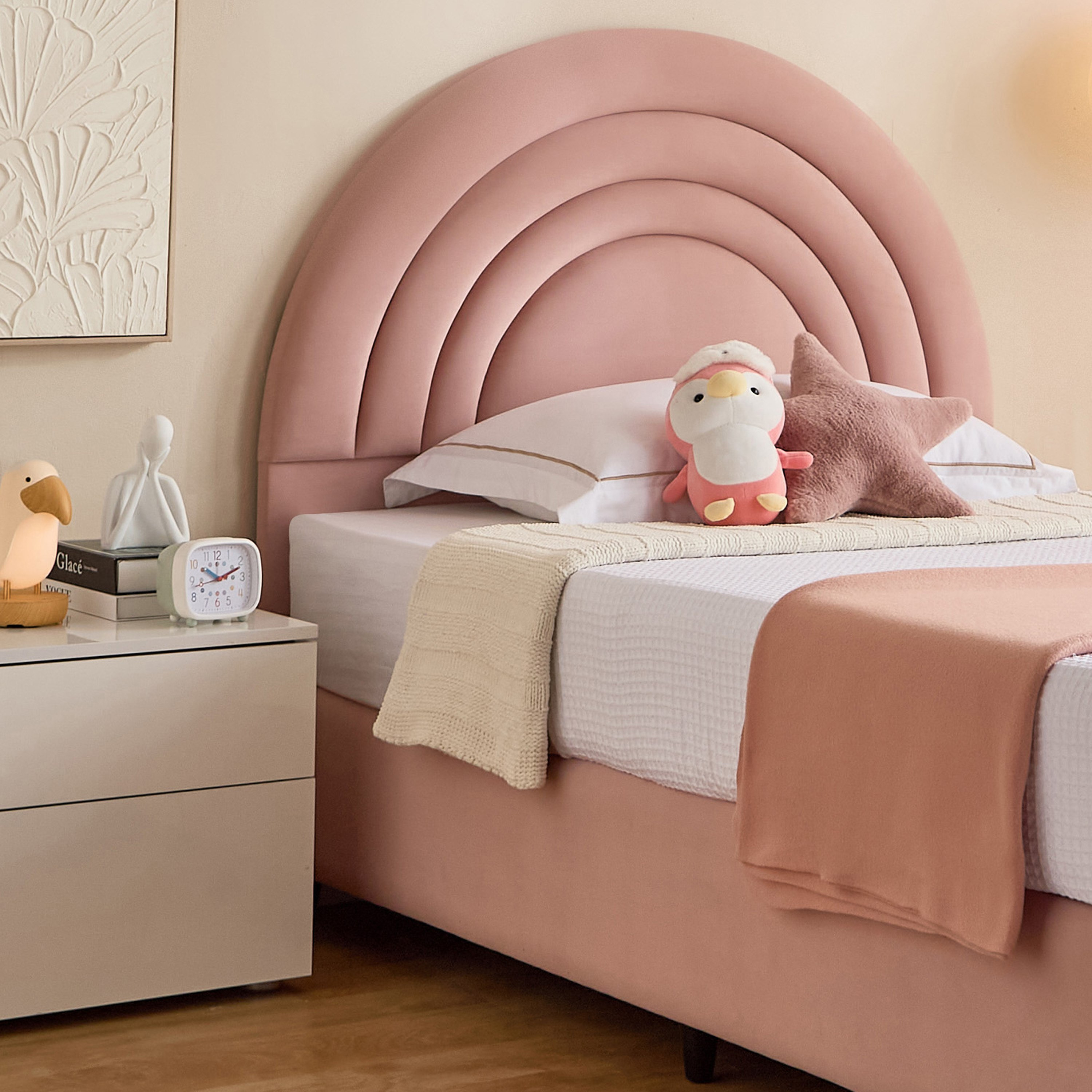 Ivory Crescent Upholstered Twin Headboard - 120x200 cm-PROMO_HB_UAE_HBX10_250526-image-1