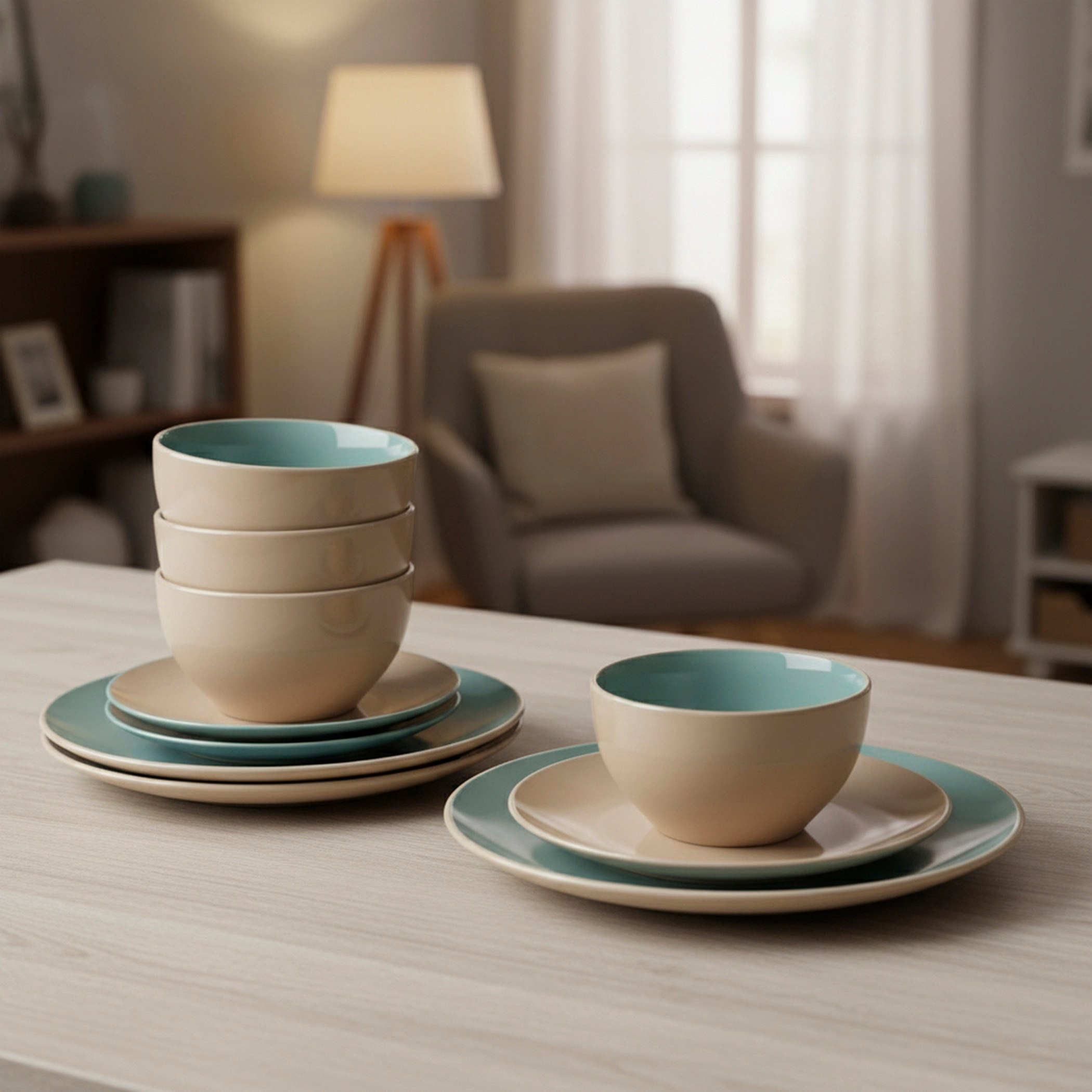 طقم عشاء بلونين 12 قطعة من فيست - لـ 4 أفراد-hbxdiningroom-tabletop-dinnersets-image-1