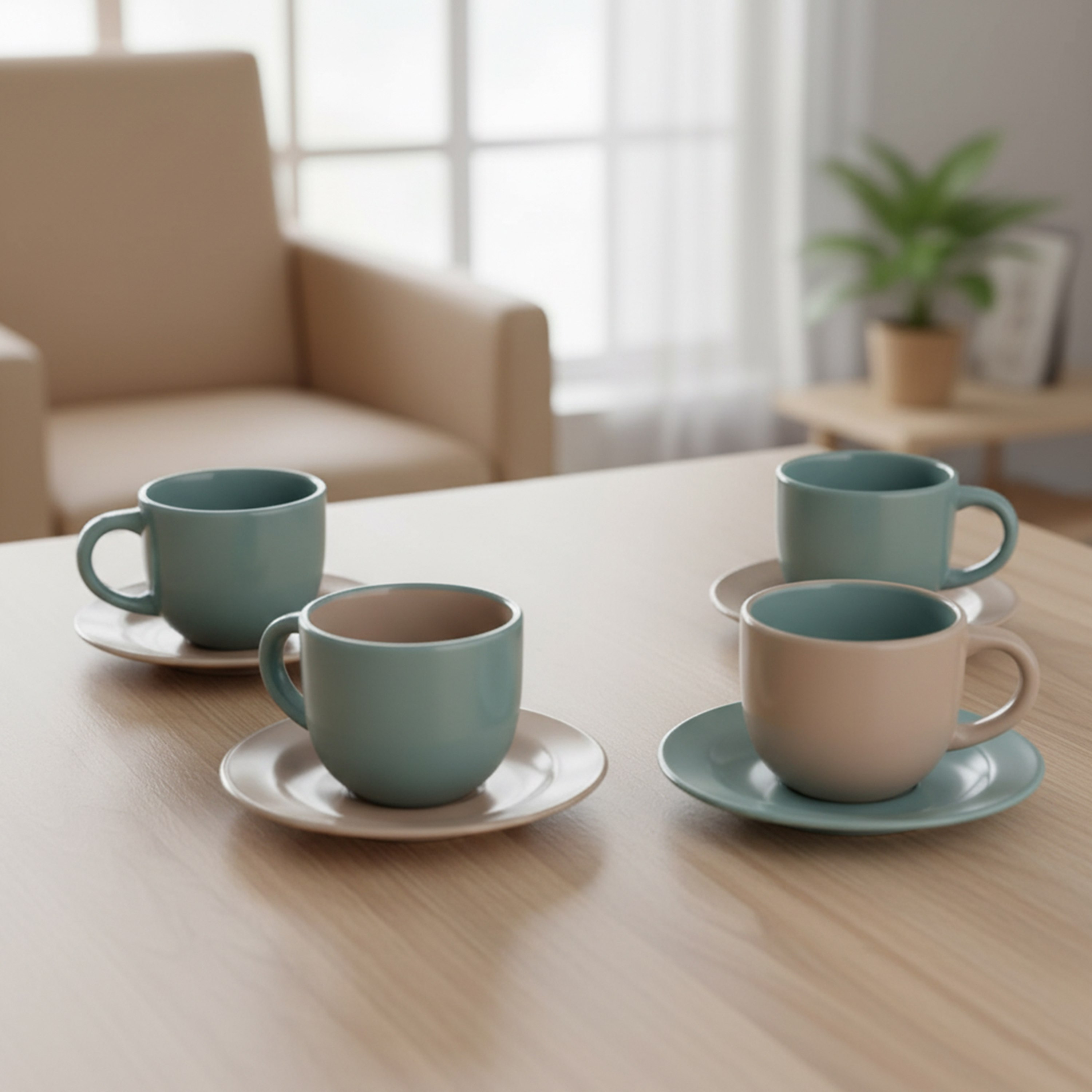 طقم فناجين شاي وصحون 8 قطع مواريه من فيست - 220 مل-hbxhomeware-diningandtabletop-coffeeandteasets-image-1