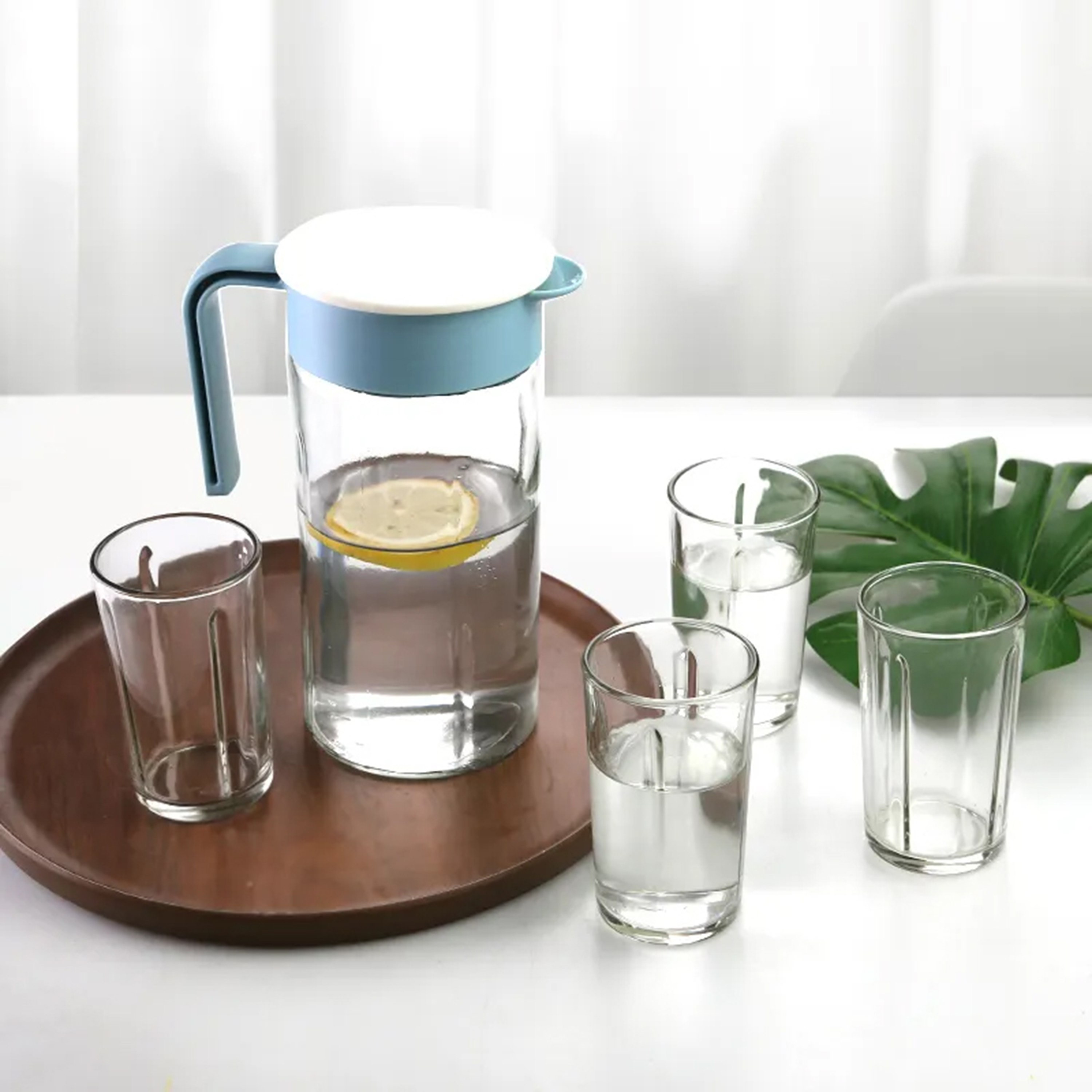 طقم تقديم عصير زجاج 5 قطع مع إبريق من فيست-hbxdecorandfurnishings-tabletop-glassware-image-1