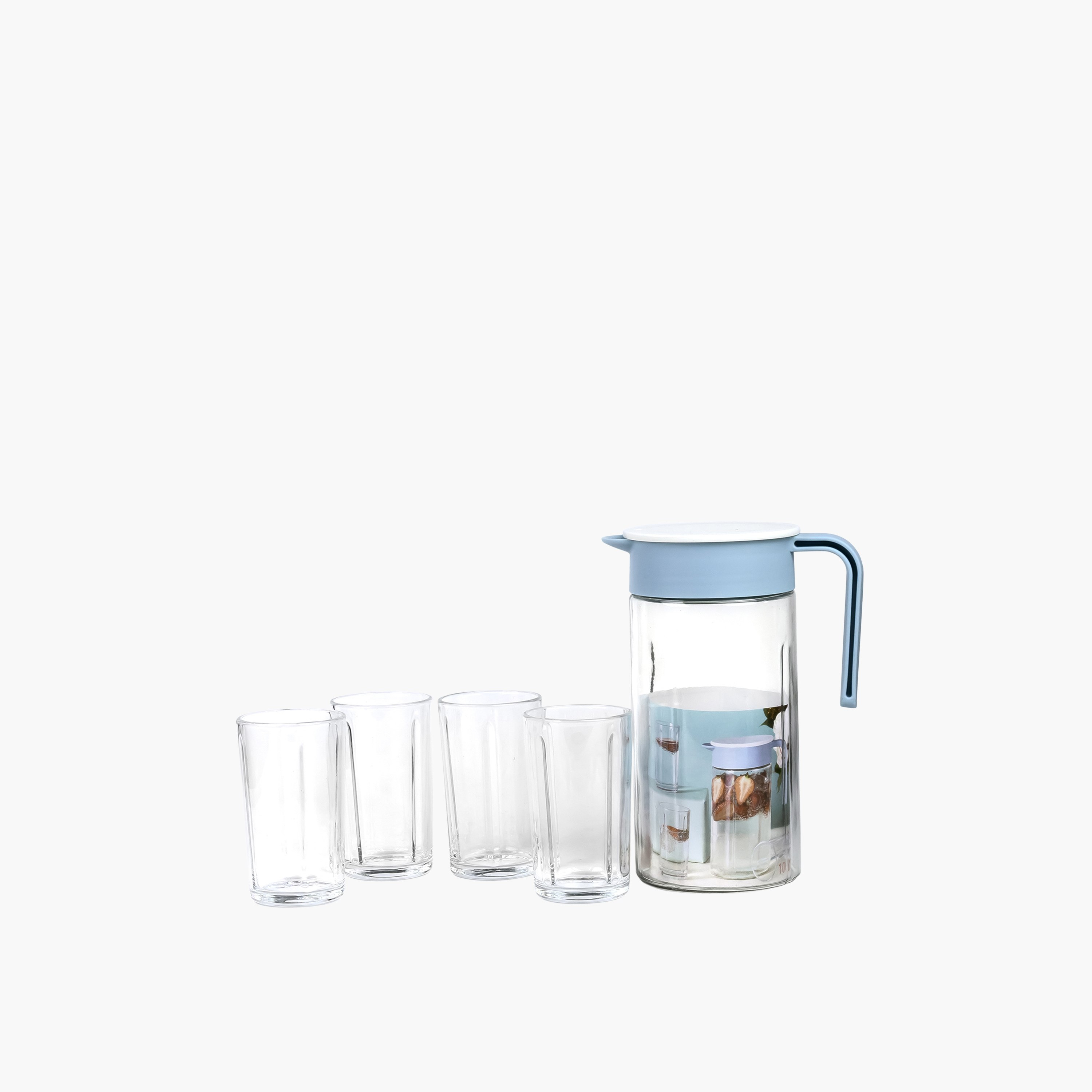 طقم تقديم عصير زجاج 5 قطع مع إبريق من فيست-hbxdecorandfurnishings-tabletop-glassware-image-4