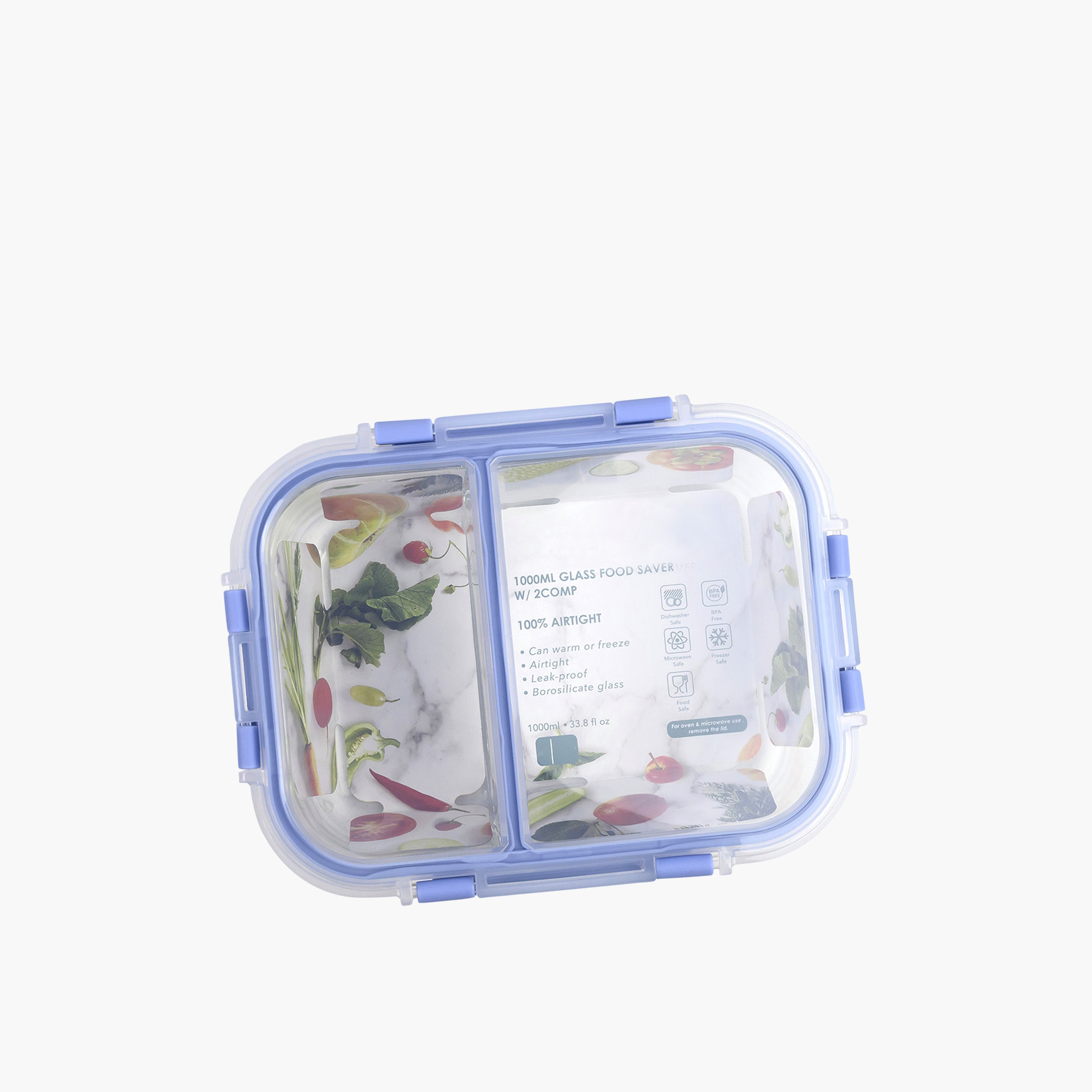 حافظة طعام زجاج بوروسيليكات بقسمين وغطاء من فيست - 1000 مل-hbxhomeware-hbxkitchen-image-3
