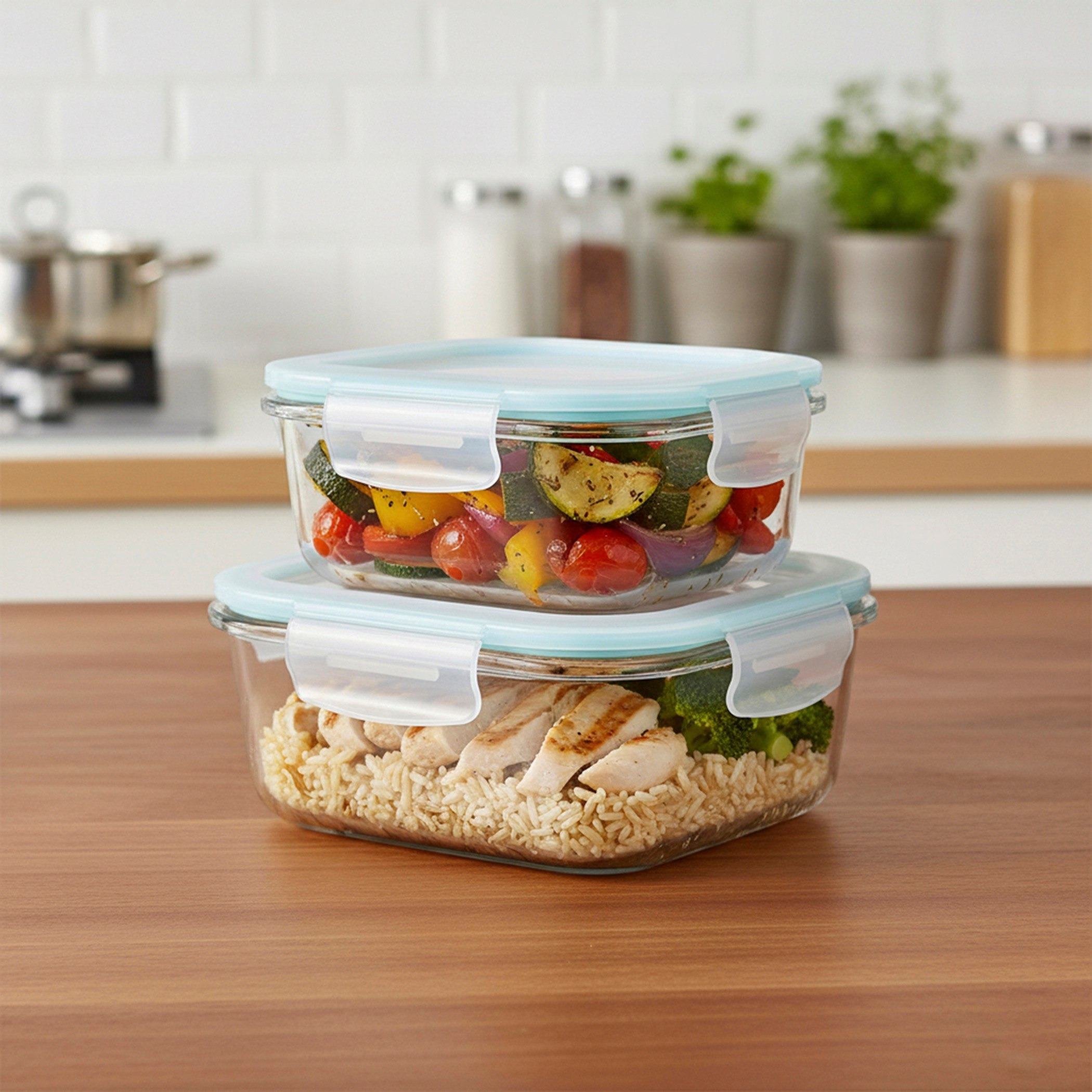 طقم حاويات طعام زجاجية مربعة قطعتين من فيست-hbxhomeware-hbxkitchen-image-1