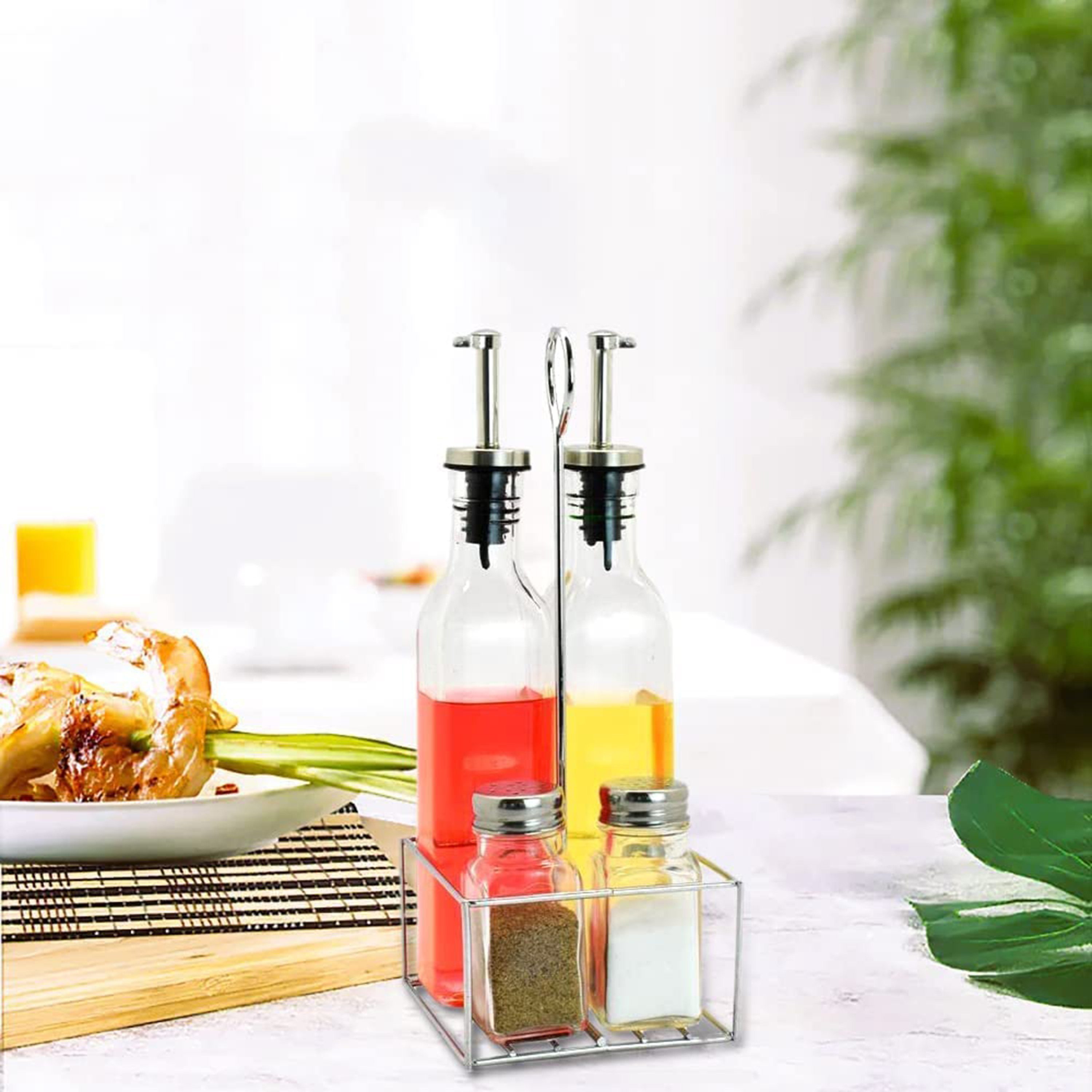 Feast 5-Piece Glass Oil Bottle and Spice Jar Set-hbxhomeware-hbxkitchen-image-1