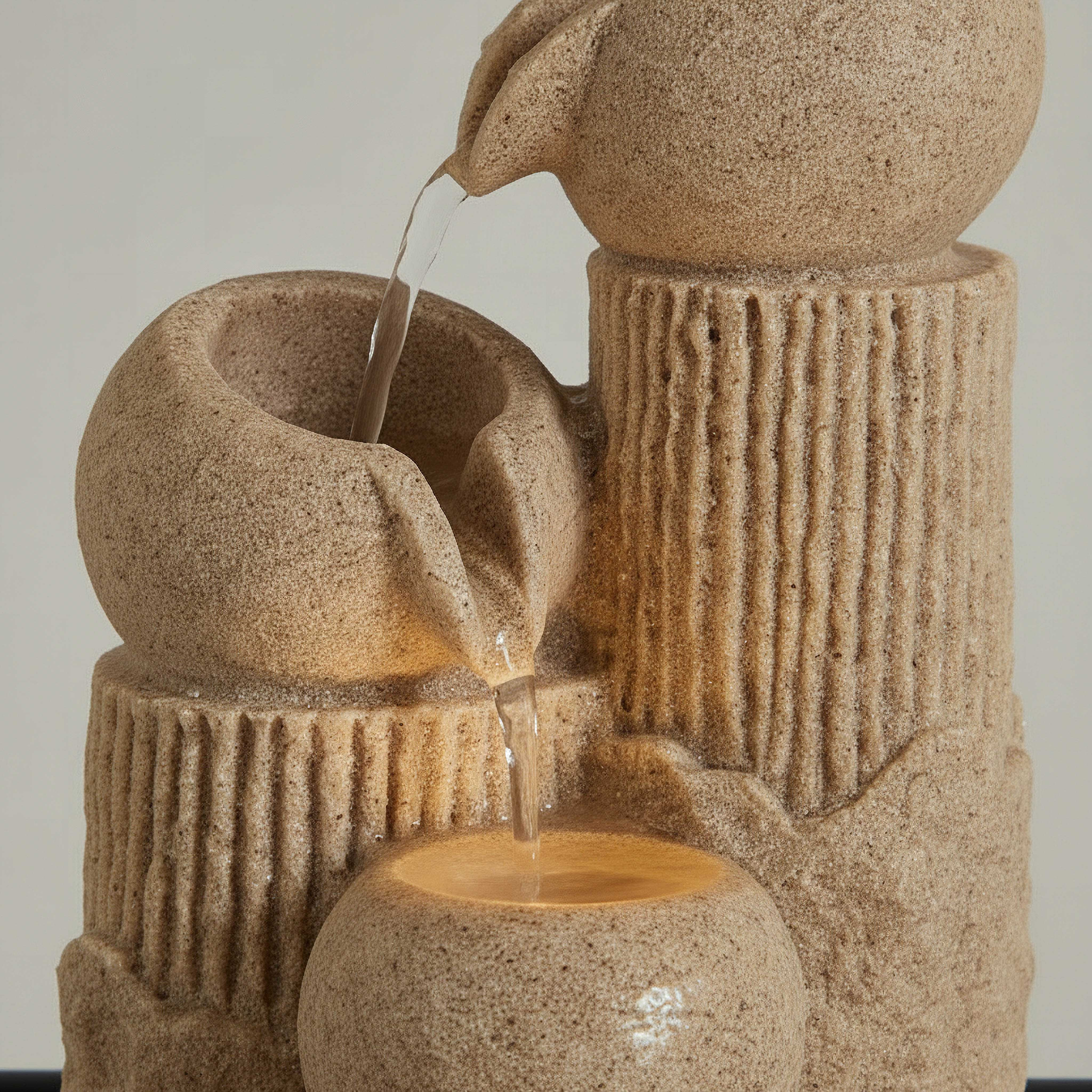 Albane Modern Fountain with LED Light - 21x17x25 cm-hbxhomeware-hbxdecorandfurnishings-image-2