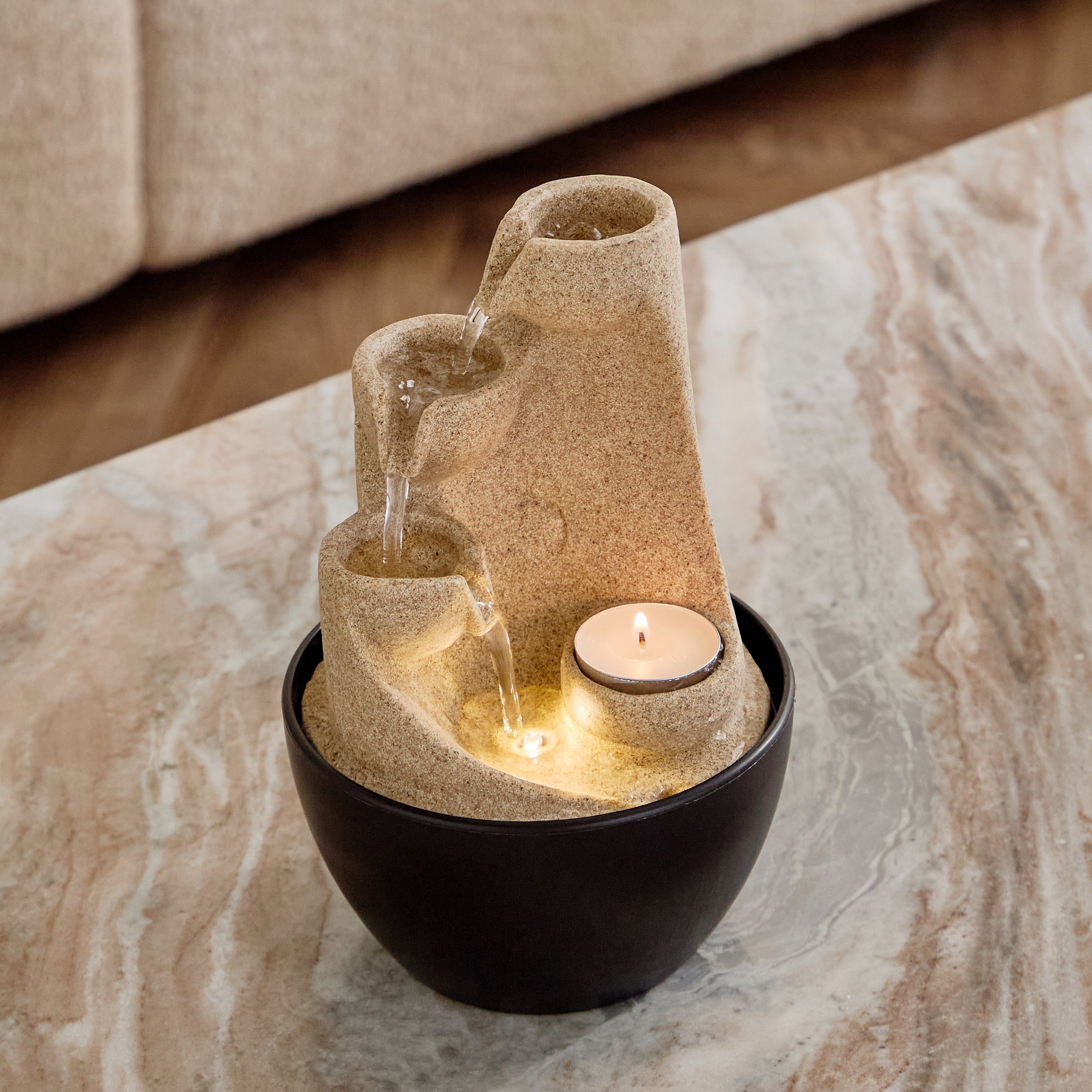 Belen Mini Modern Fountain with LED Light - 13x13x18 cm-hbxhomeware-hbxdecorandfurnishings-image-6