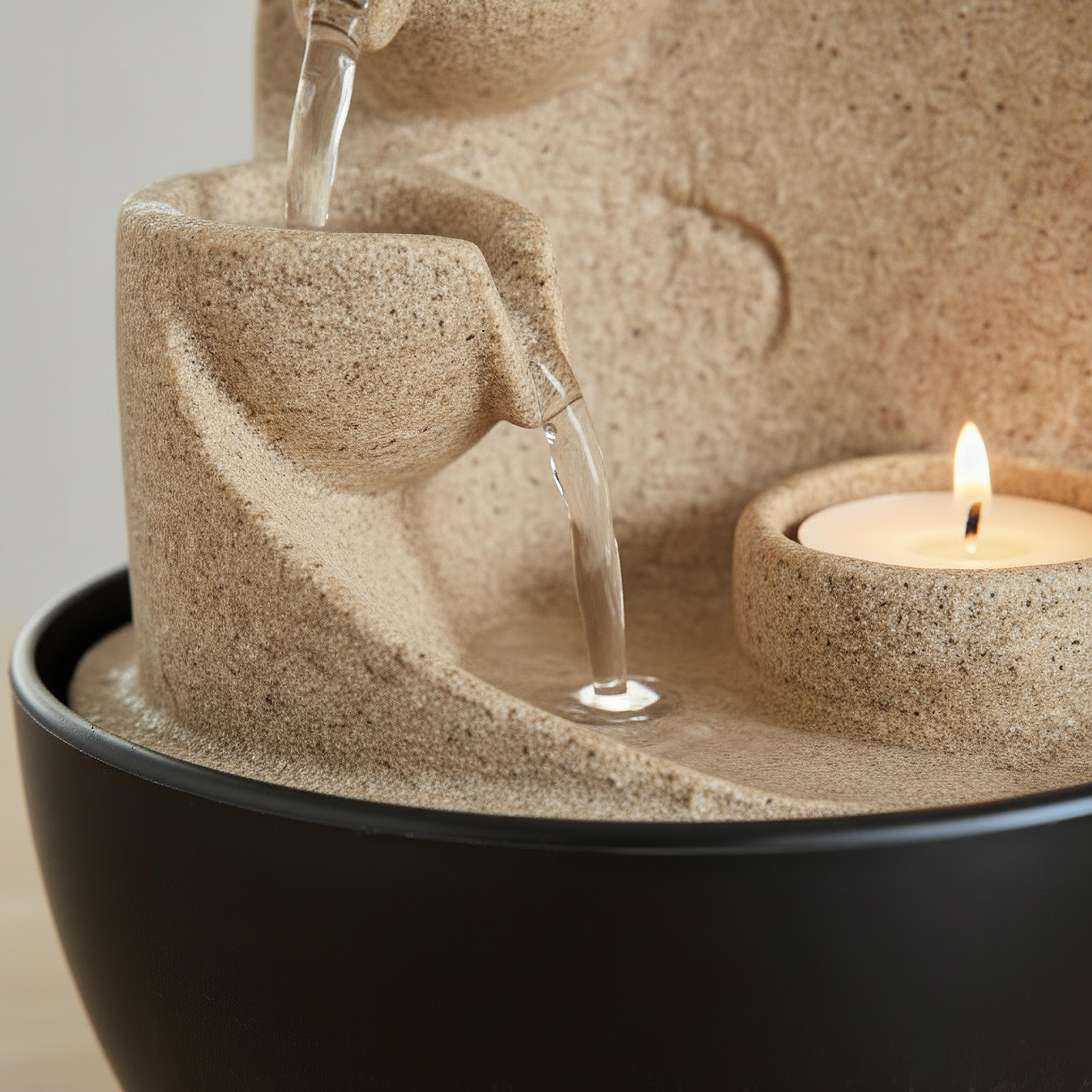 Belen Mini Modern Fountain with LED Light - 13x13x18 cm-hbxhomeware-hbxdecorandfurnishings-image-2