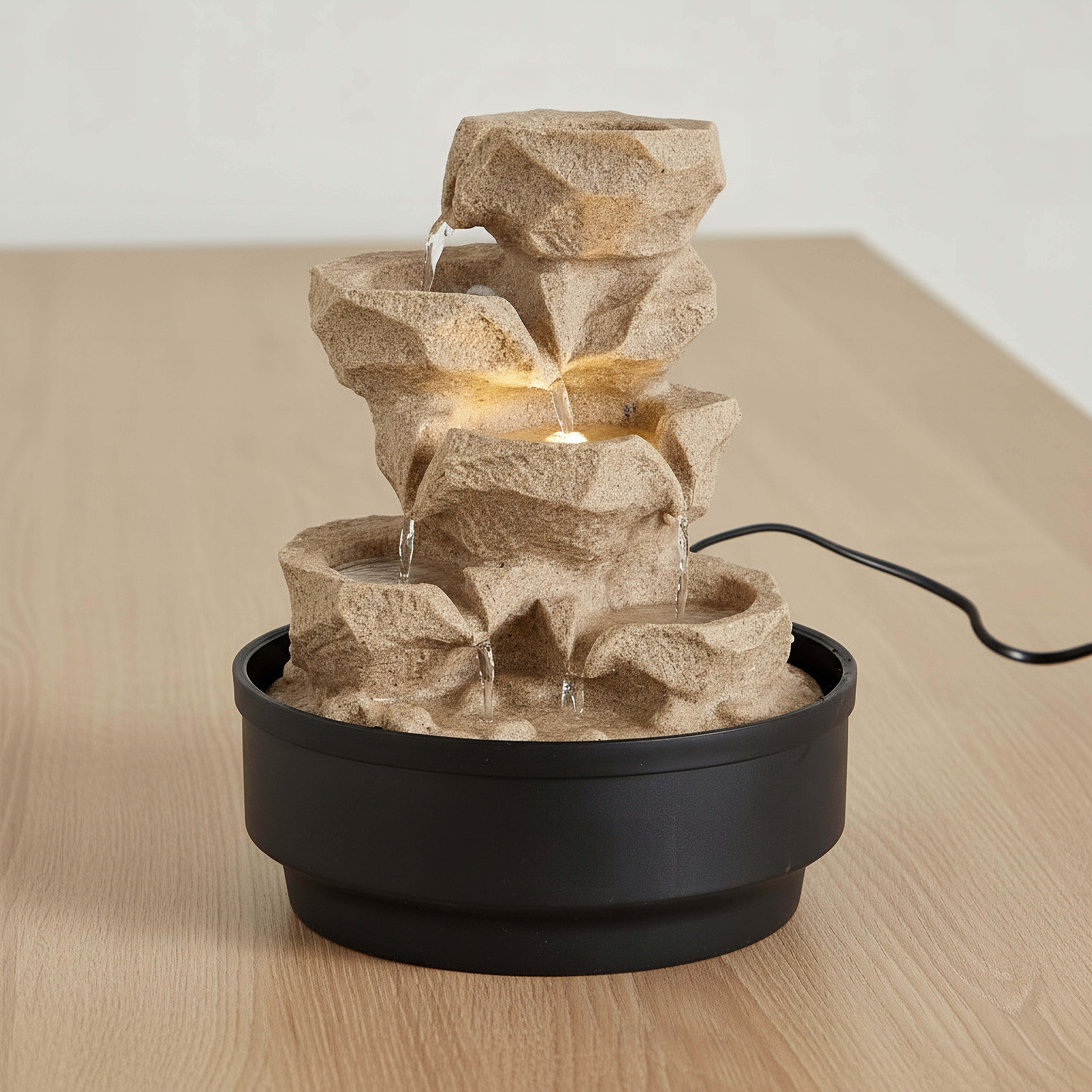 Belen Nature Fountain with 1 LED Light - 21x21x28 cm-hbxhomeware-hbxdecorandfurnishings-image-1