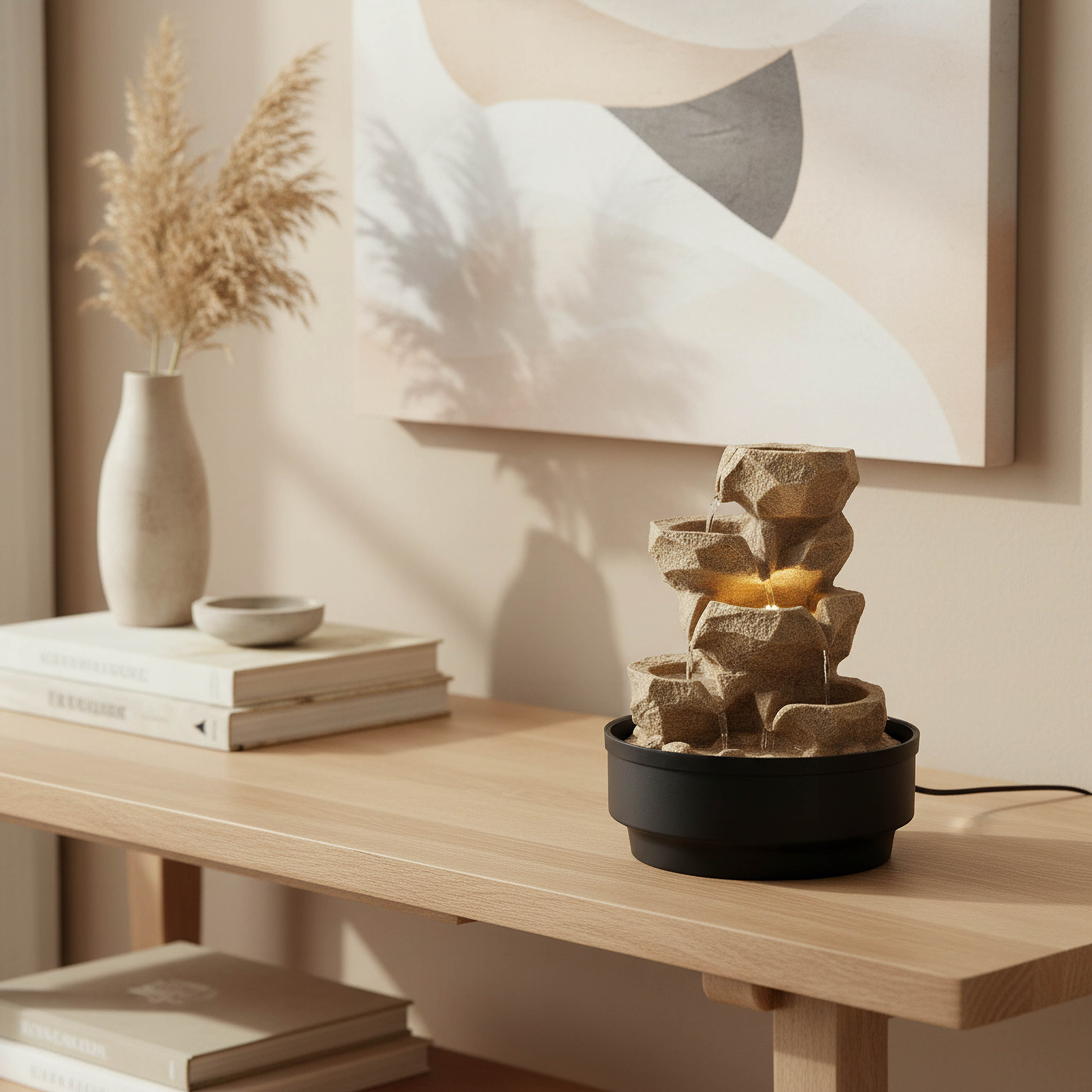 Belen Nature Fountain with 1 LED Light - 21x21x28 cm-hbxhomeware-hbxdecorandfurnishings-image-4