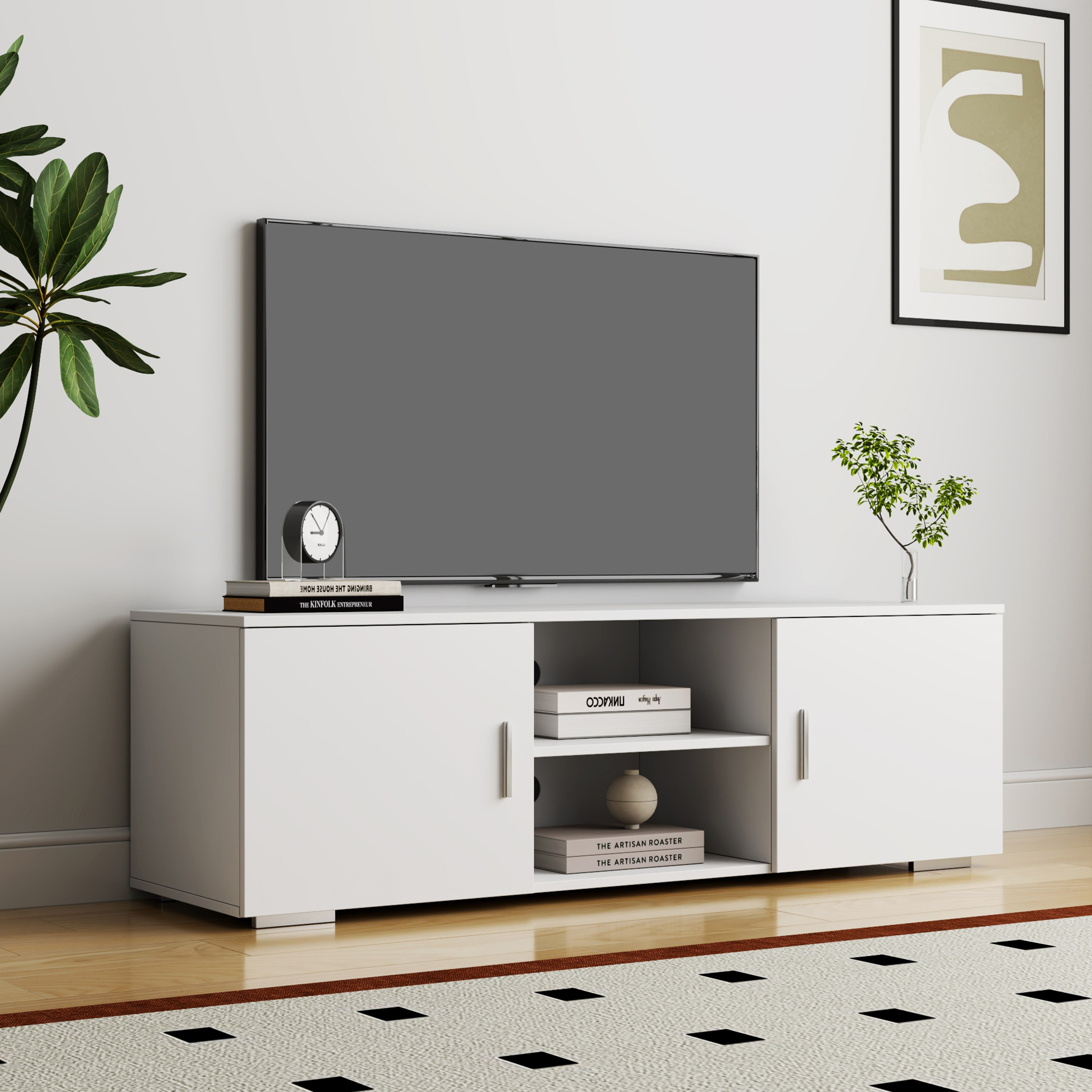 Movo Niva TV Unit for TVs upto 65 inches with 2 Doors and 2-Tier Open Shelf-hbxlivingroom-mediaunitsandstorage-tvunits-image-3