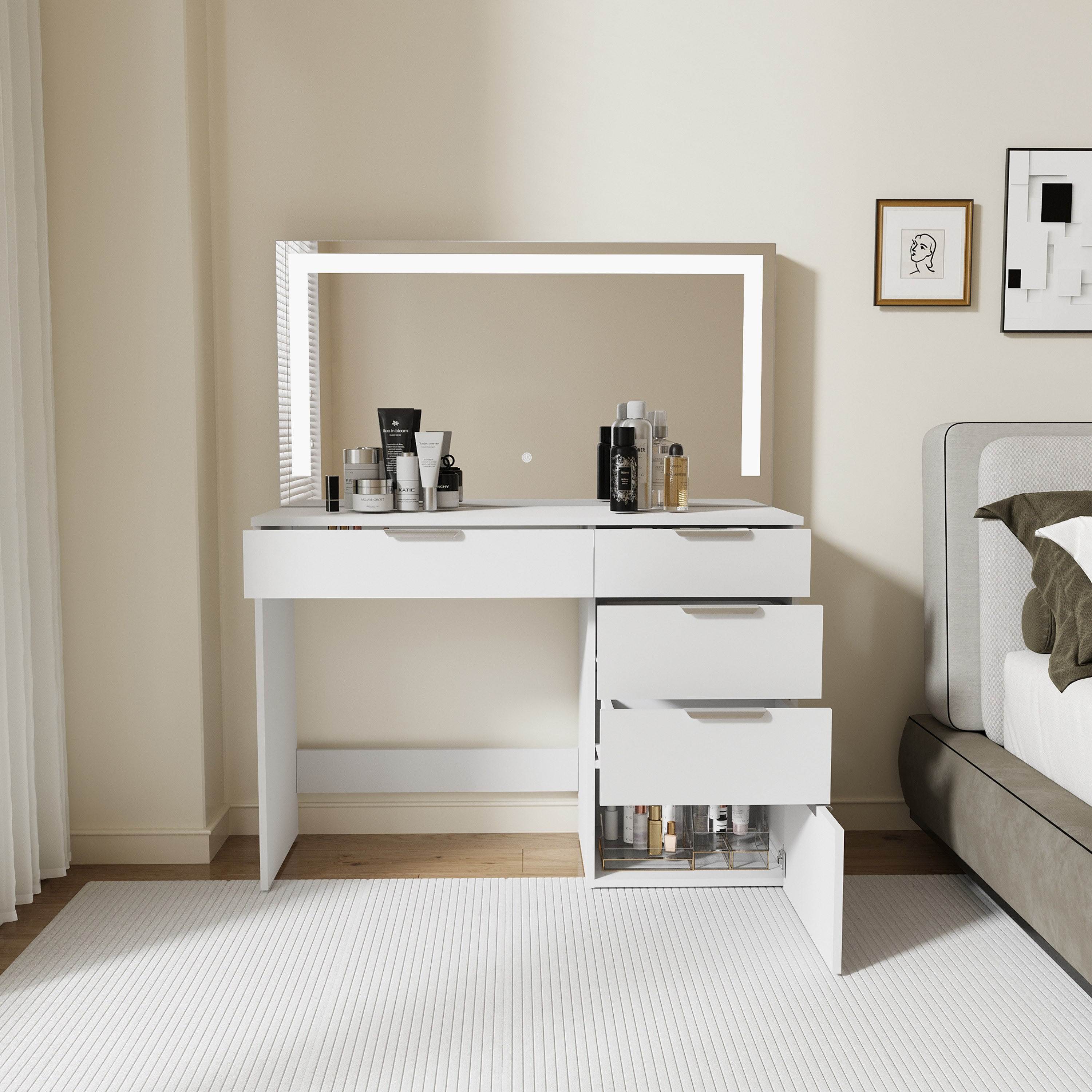 تسريحة بـ 5 أدراج ومرآة من موفو إيما-hbxfurniture-bedroom-dressersandmirrors-image-2