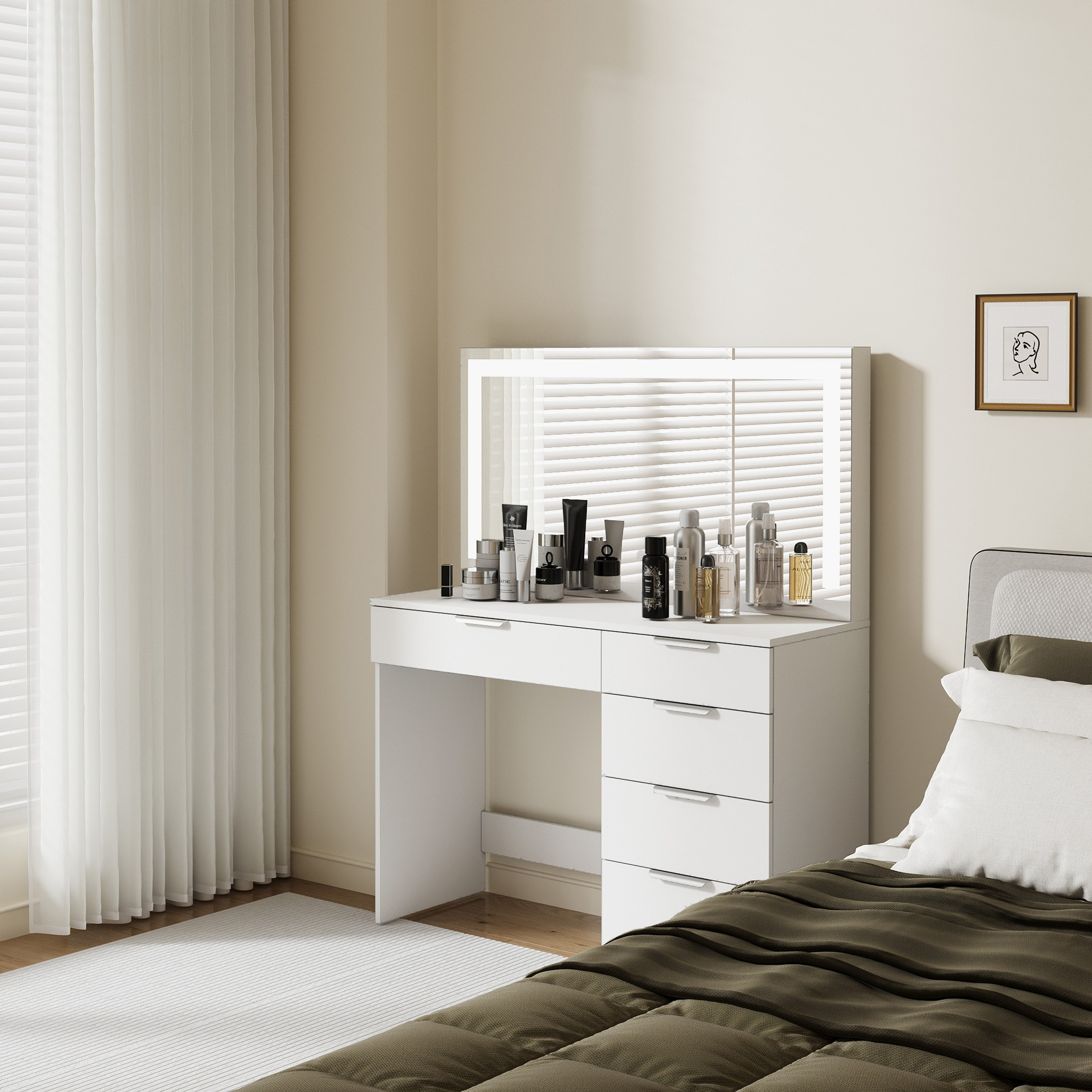 تسريحة بـ 5 أدراج ومرآة من موفو إيما-hbxfurniture-bedroom-dressersandmirrors-image-3