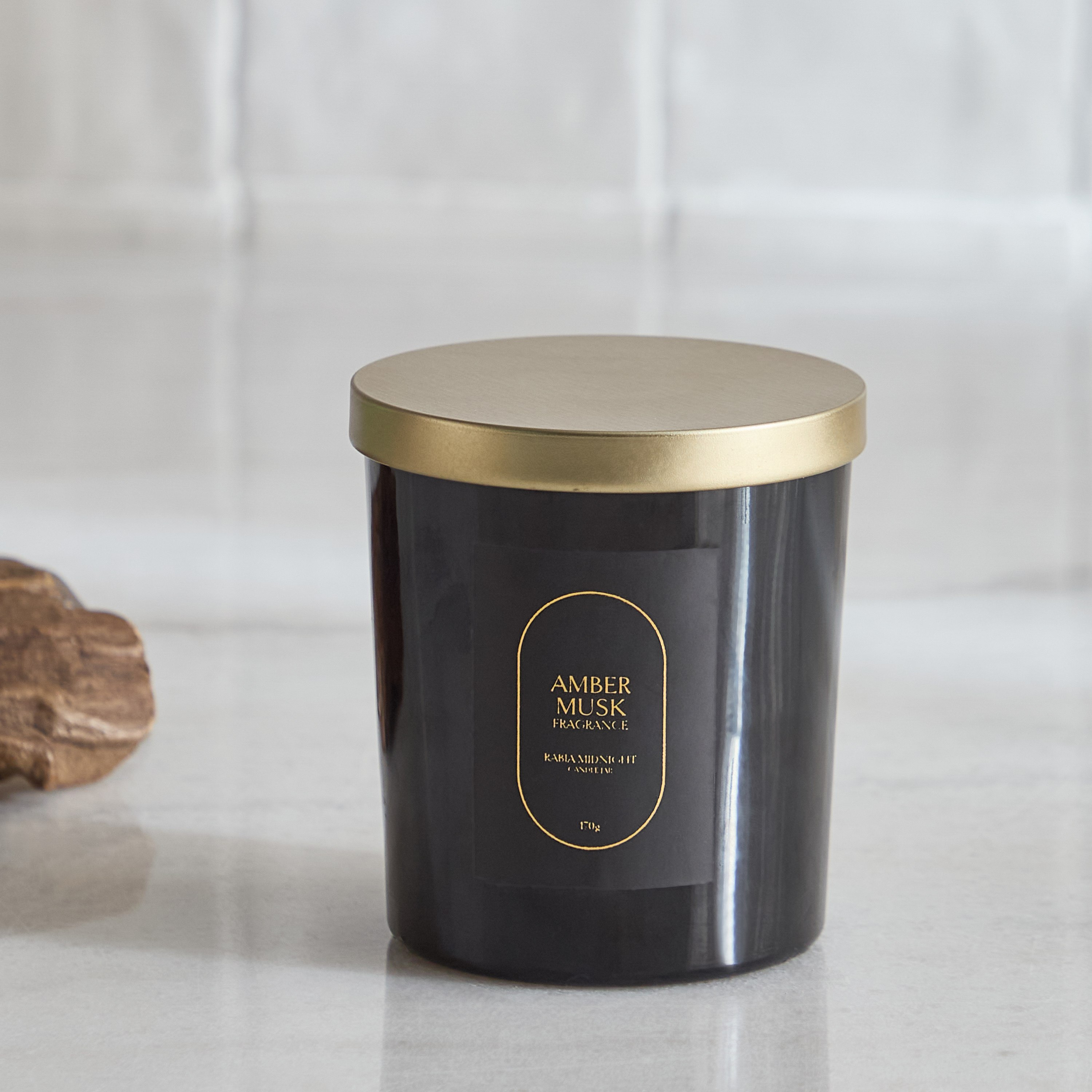 Rabia Midnight Amber Musk Scented Jar Candle with Lid - 170 g-hbxlivingroom-decorandaccessories-candles-image-5