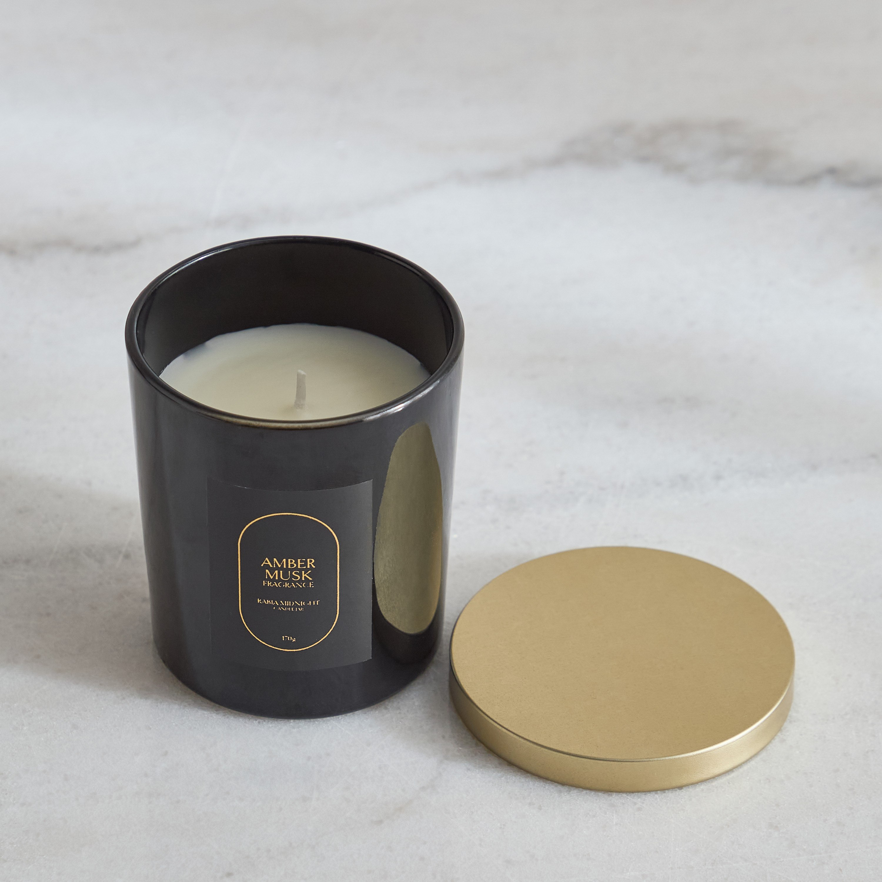Rabia Midnight Amber Musk Scented Jar Candle with Lid - 170 g-hbxlivingroom-decorandaccessories-candles-image-6