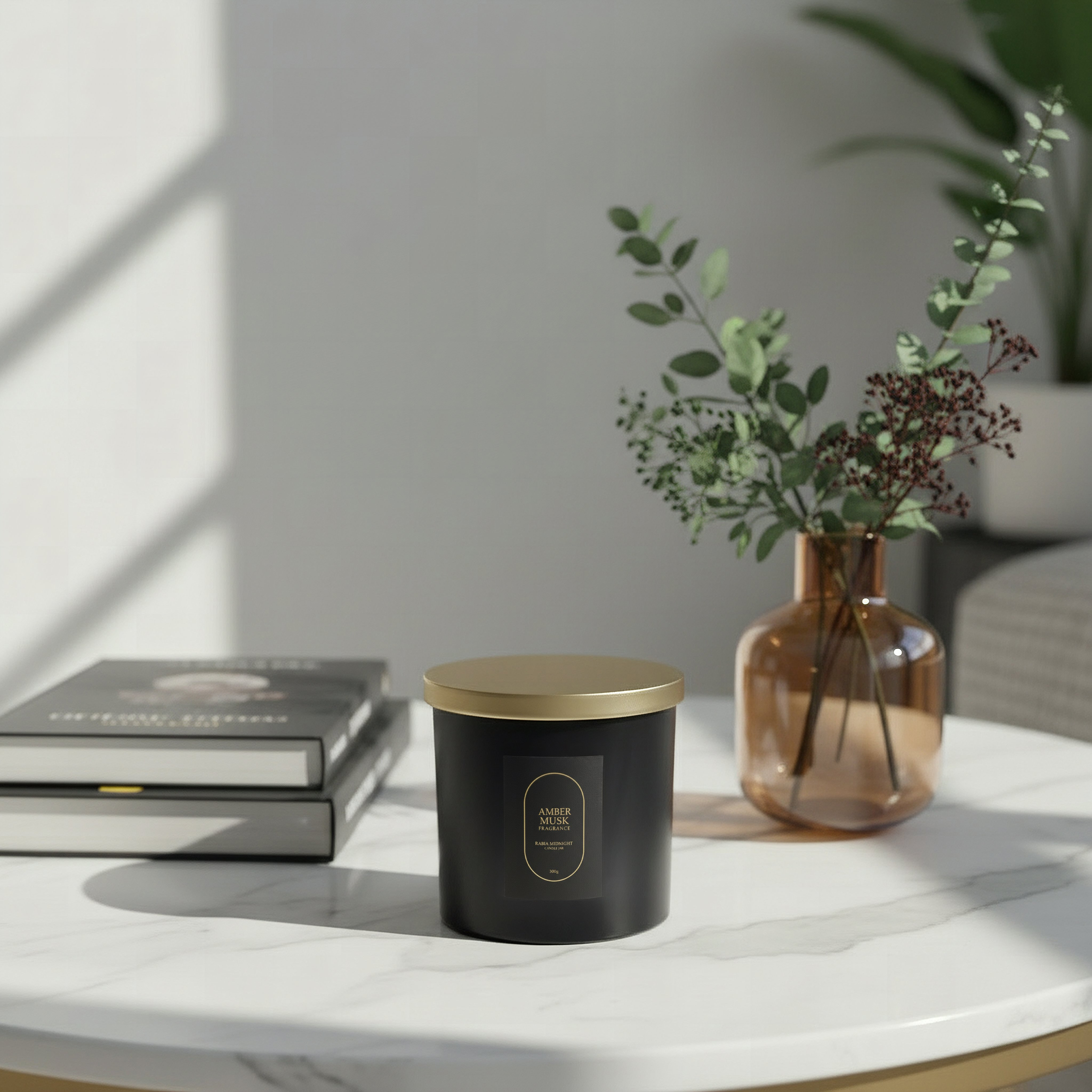 Rabia Midnight Amber Musk Scented Jar Candle with 2 Wicks - 300 g-hbxlivingroom-decorandaccessories-candles-image-4
